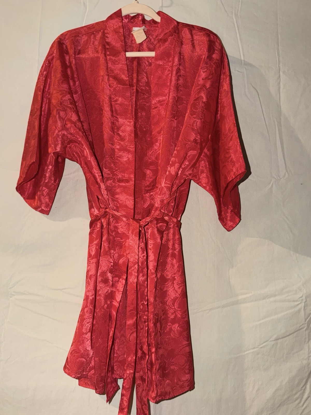 vintage red satin robe from the brand Sleep Solutions