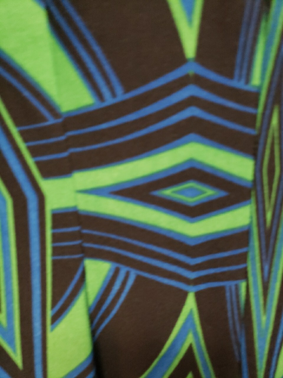 Vintage 90’s Dress Size 12 J. Taylor Green Blue Geometric 3/4 Sleeve Zipper Back