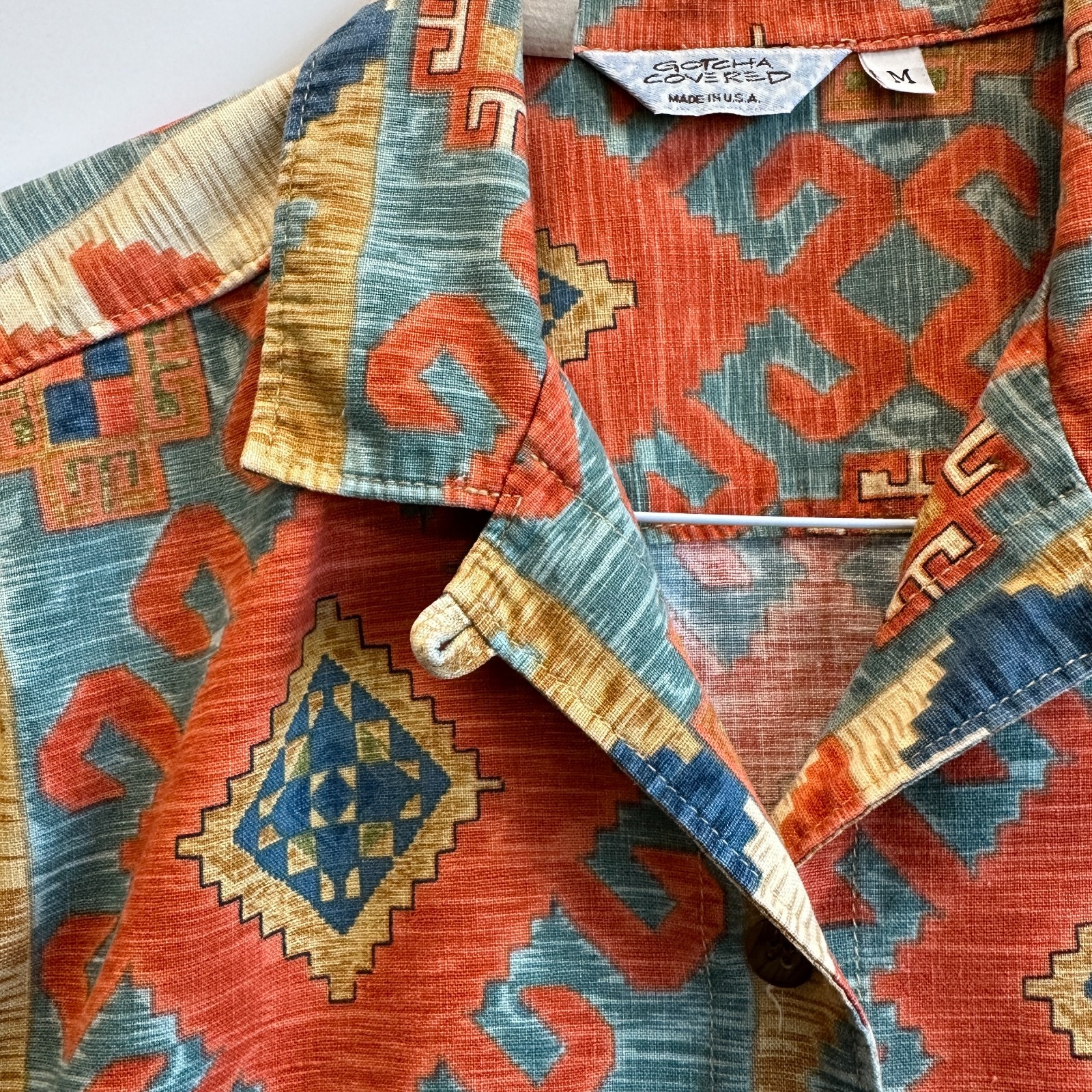 Gotcha Covered Shirt Women’s M VTG 80s Southwest Aztec Tribal Print Made in US