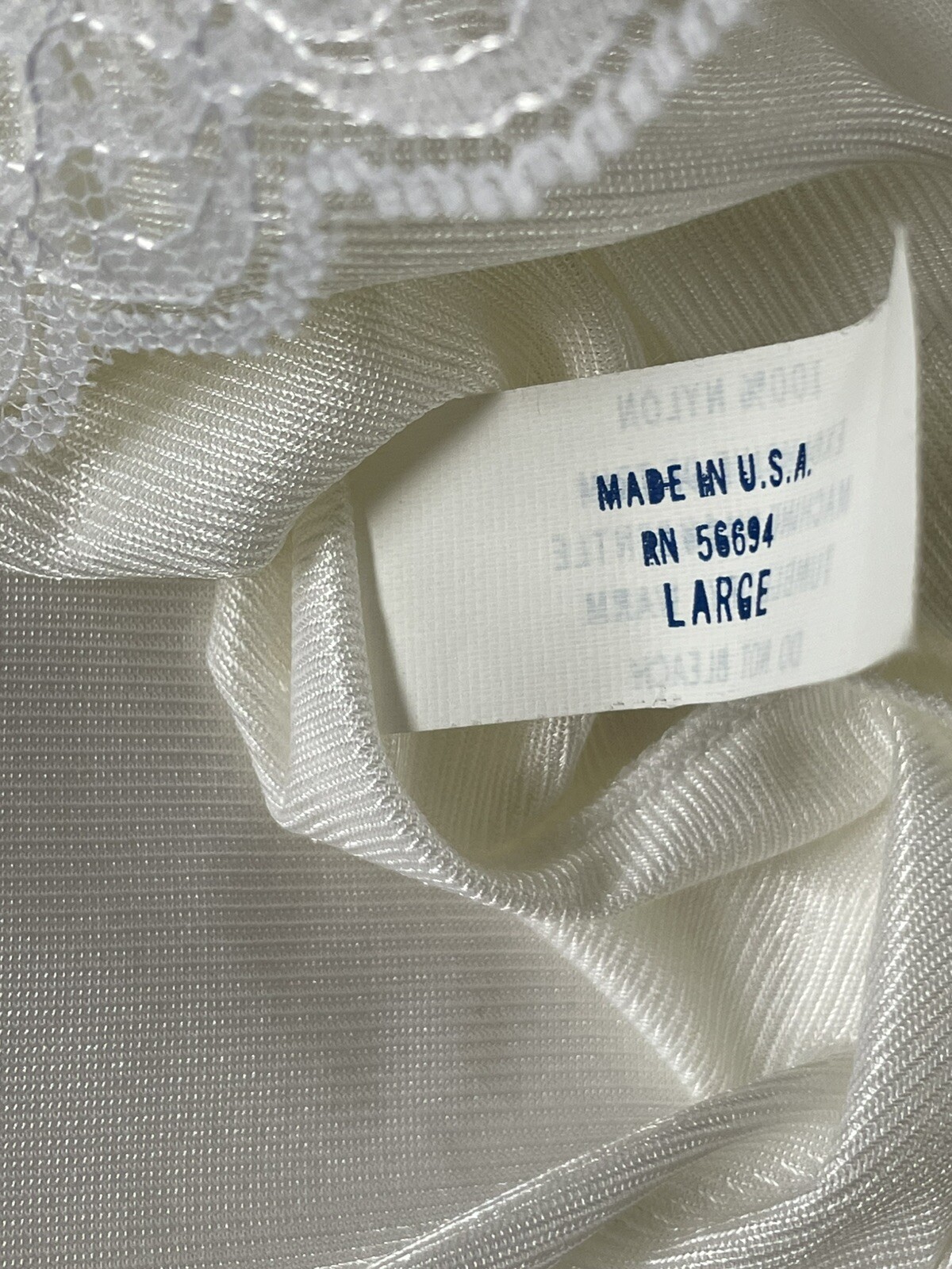 Vintage NEW Silky Lace Camisole Ivory Slip Tank Top Large Lingerie Dressing