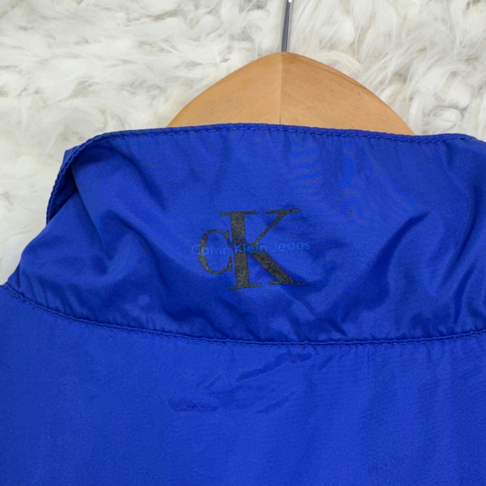 Calvin Klein VTG 90s Nylon Vest Sz M Blue Gorpcore Streetwear Sleeveless Jacket