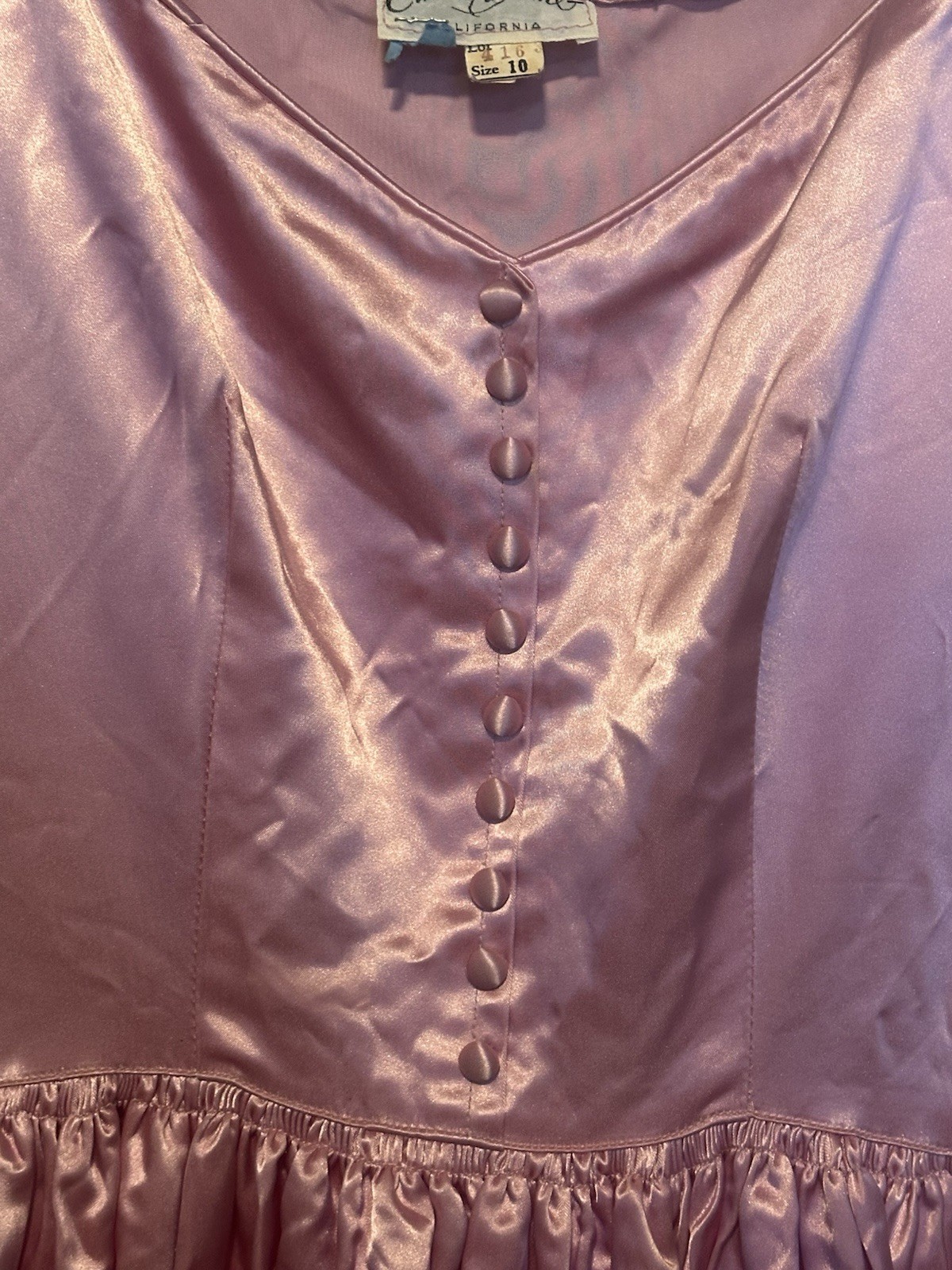 1950s Emma Domb Pink Satin Gown Formal Dress Full Skirt Glinda Debutant sz.S
