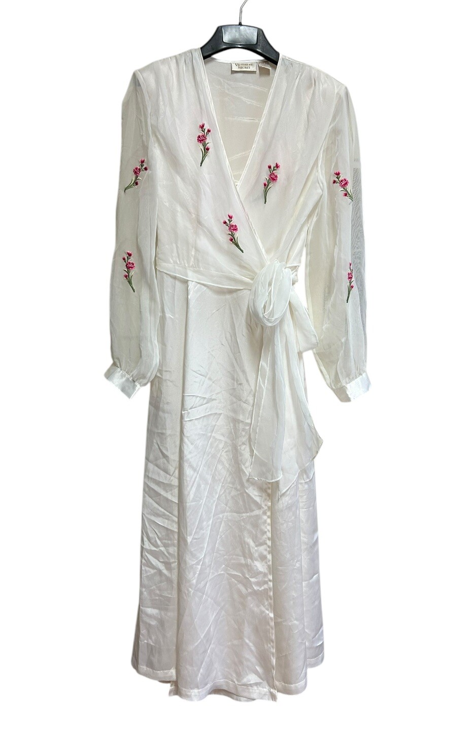 Vintage Victorias Secret Night Gown & Robe Size Medium / Large White Gold Label