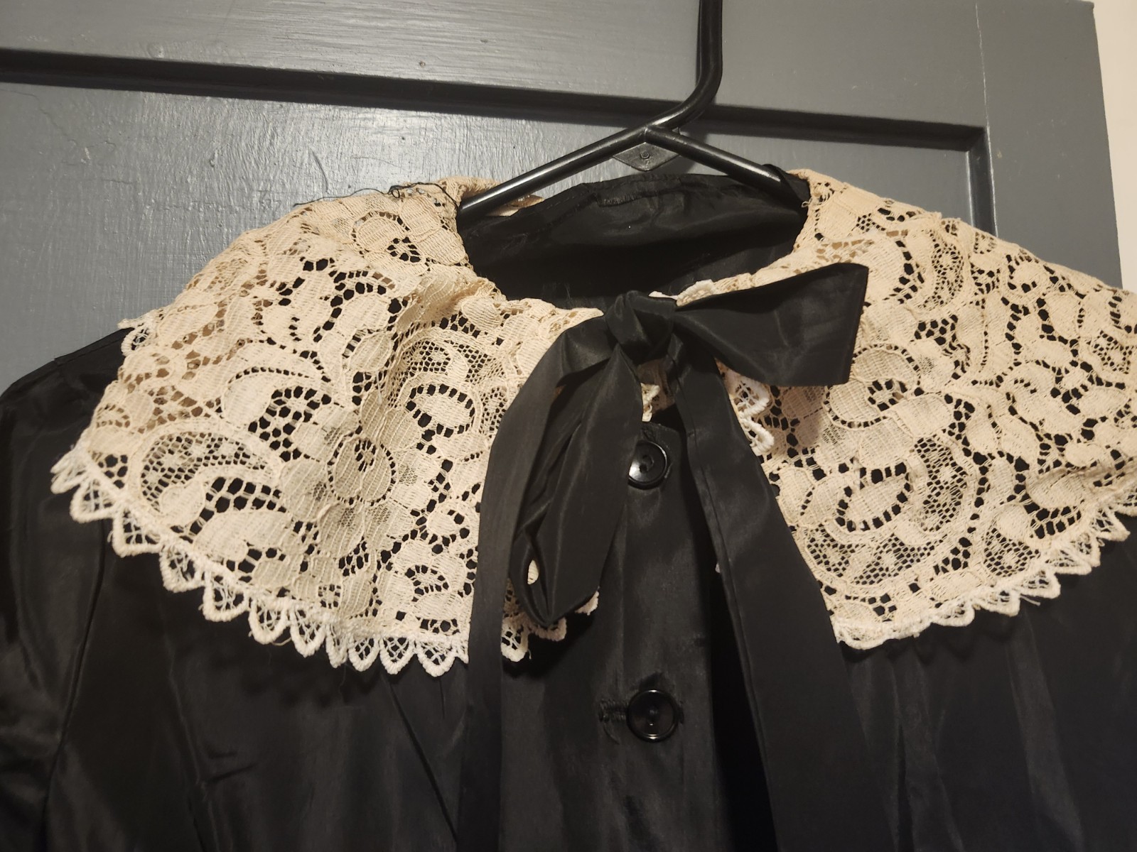 1940’s Jordan Marsh Company Black Dress with White Lace