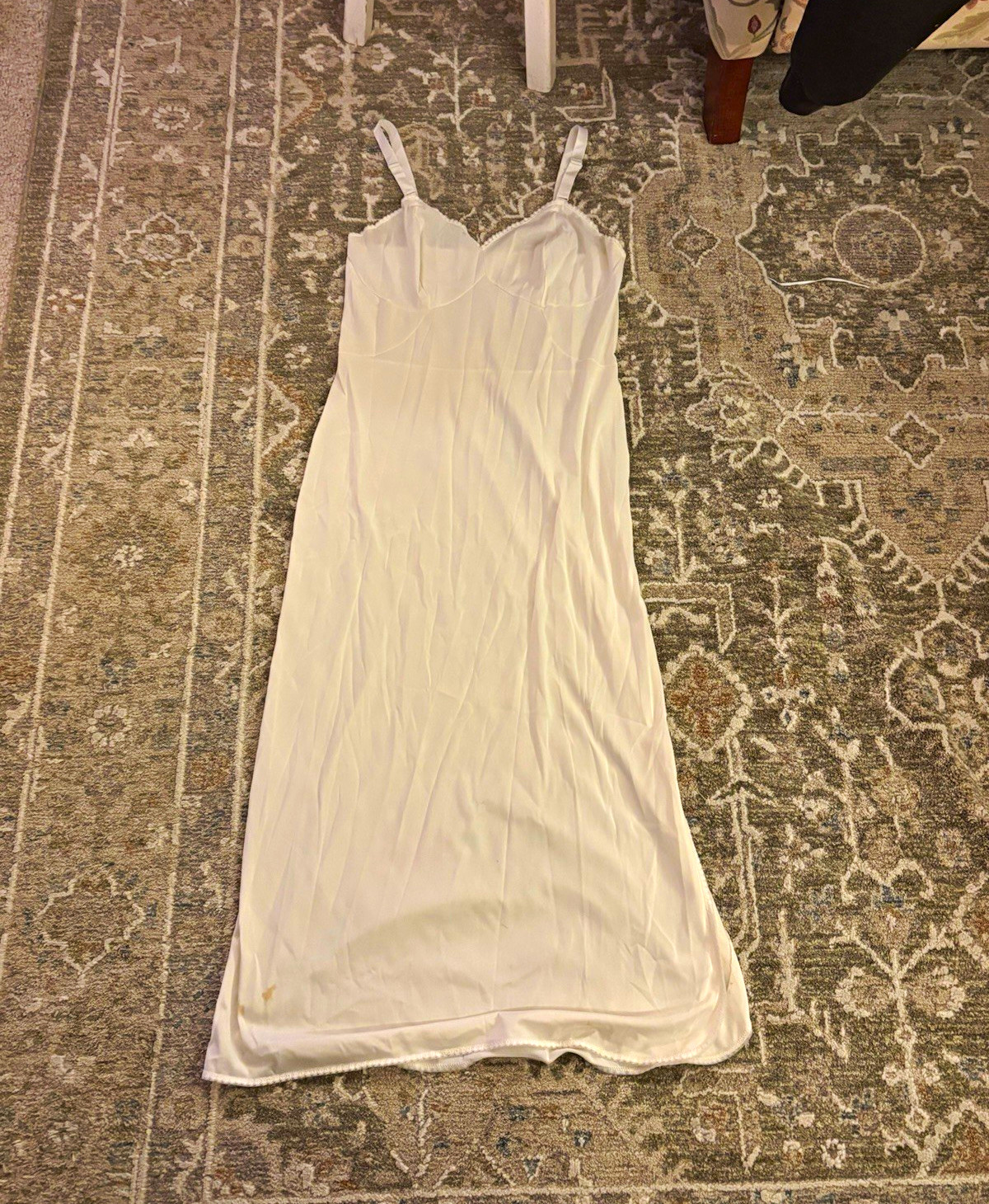 Komar White Full Slip Underdress with Straps, Size 32 Regular