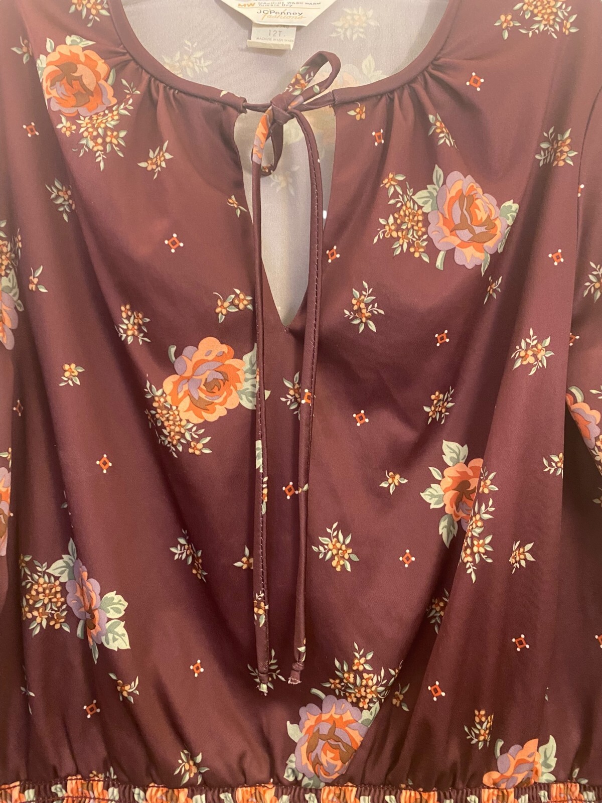 Vintage 1970’s Floral Peasant Top Skirt & Sash Rare See all pics Size 12 Medium