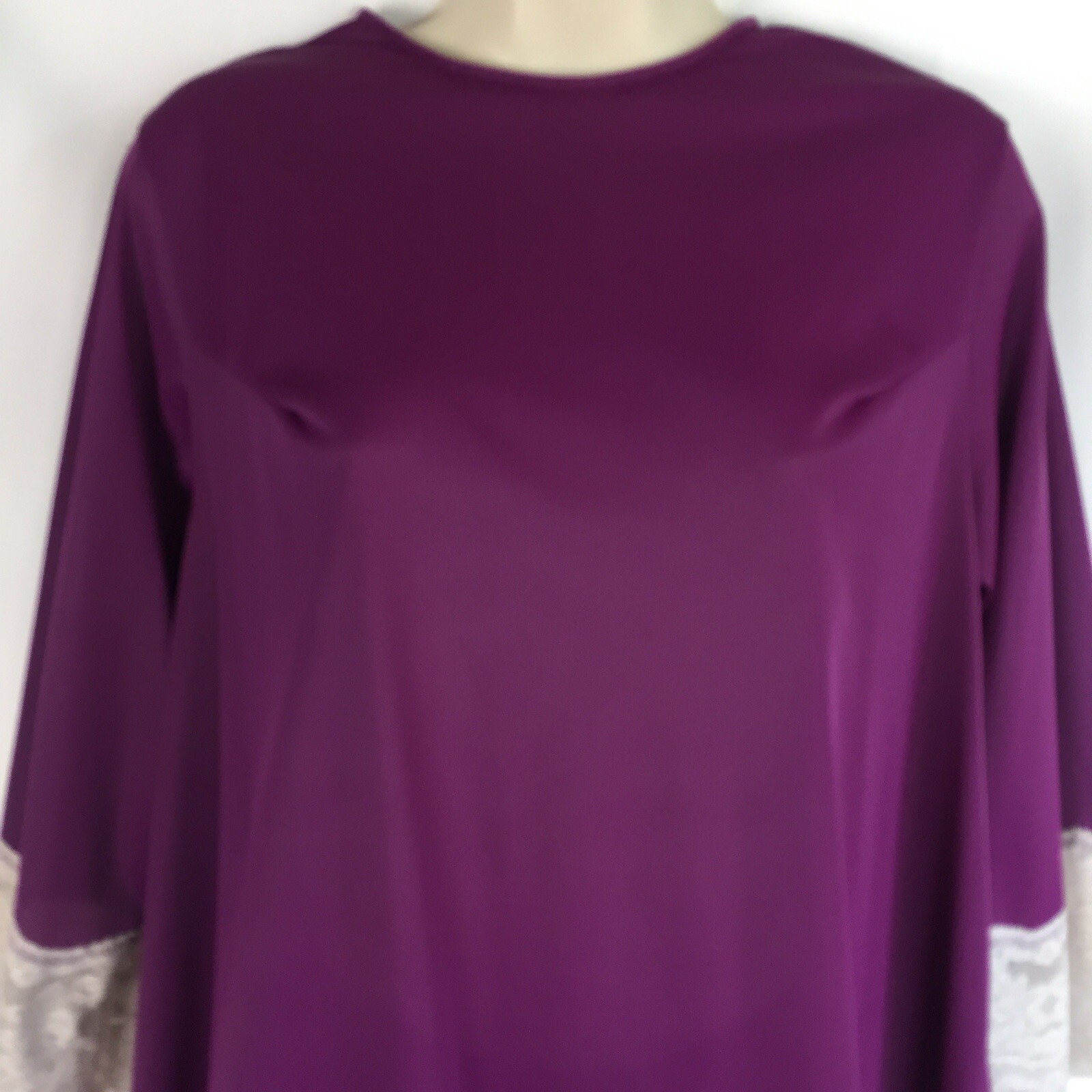 60’s Gilead S Nylon & Lace Pajamas 2 Pc Loungewear Tunic & Pants 24″-32″ Waist