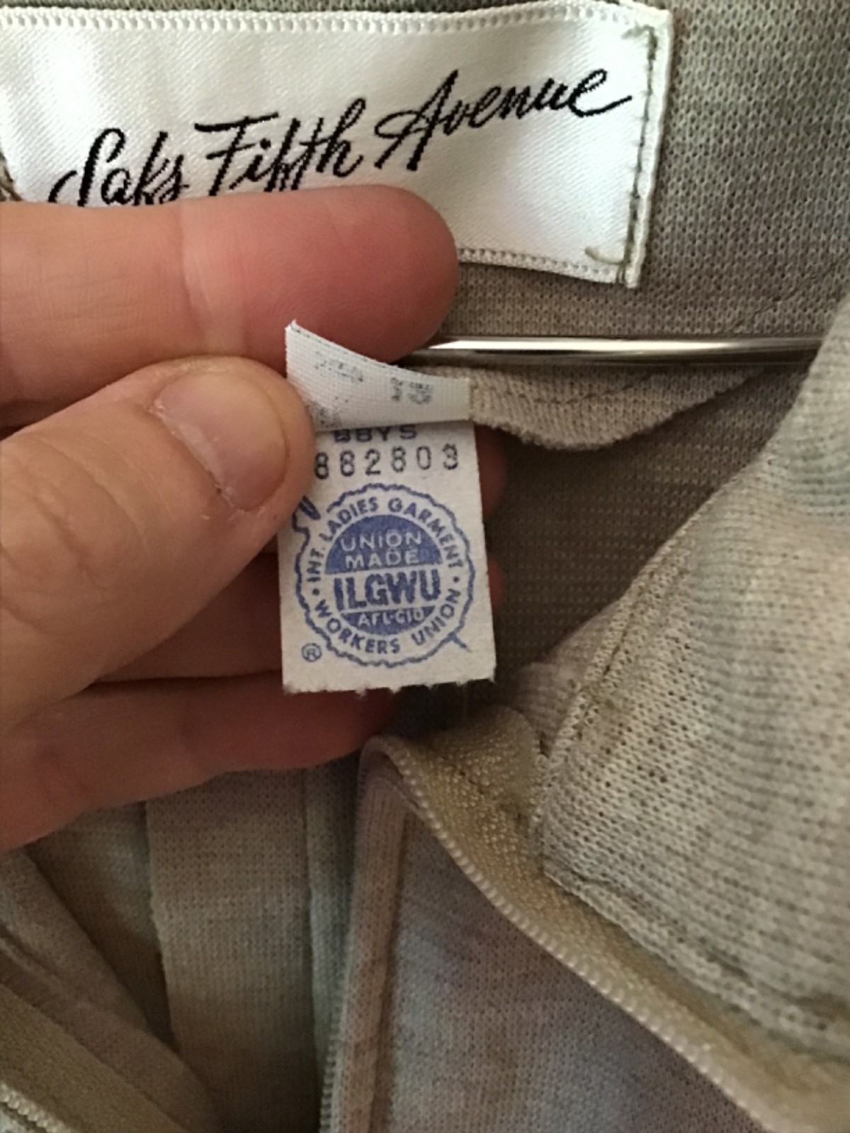 Vintage Saks Fifth Avenue ILGWU made in the USA wool romper with original tags