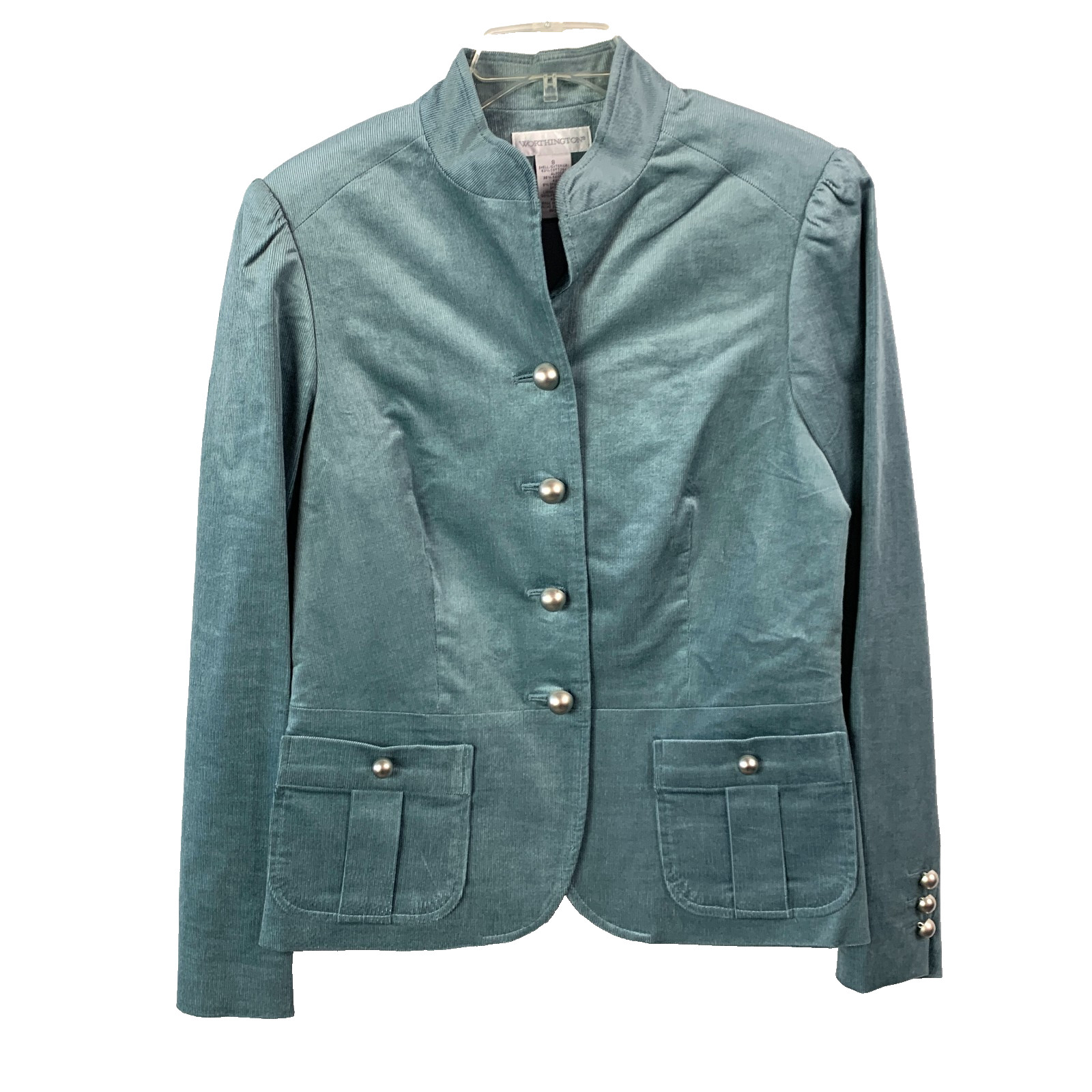 Vintage Y2K 90s Worthington Blue Stone Corduroy Jacket Blazer Womens 8