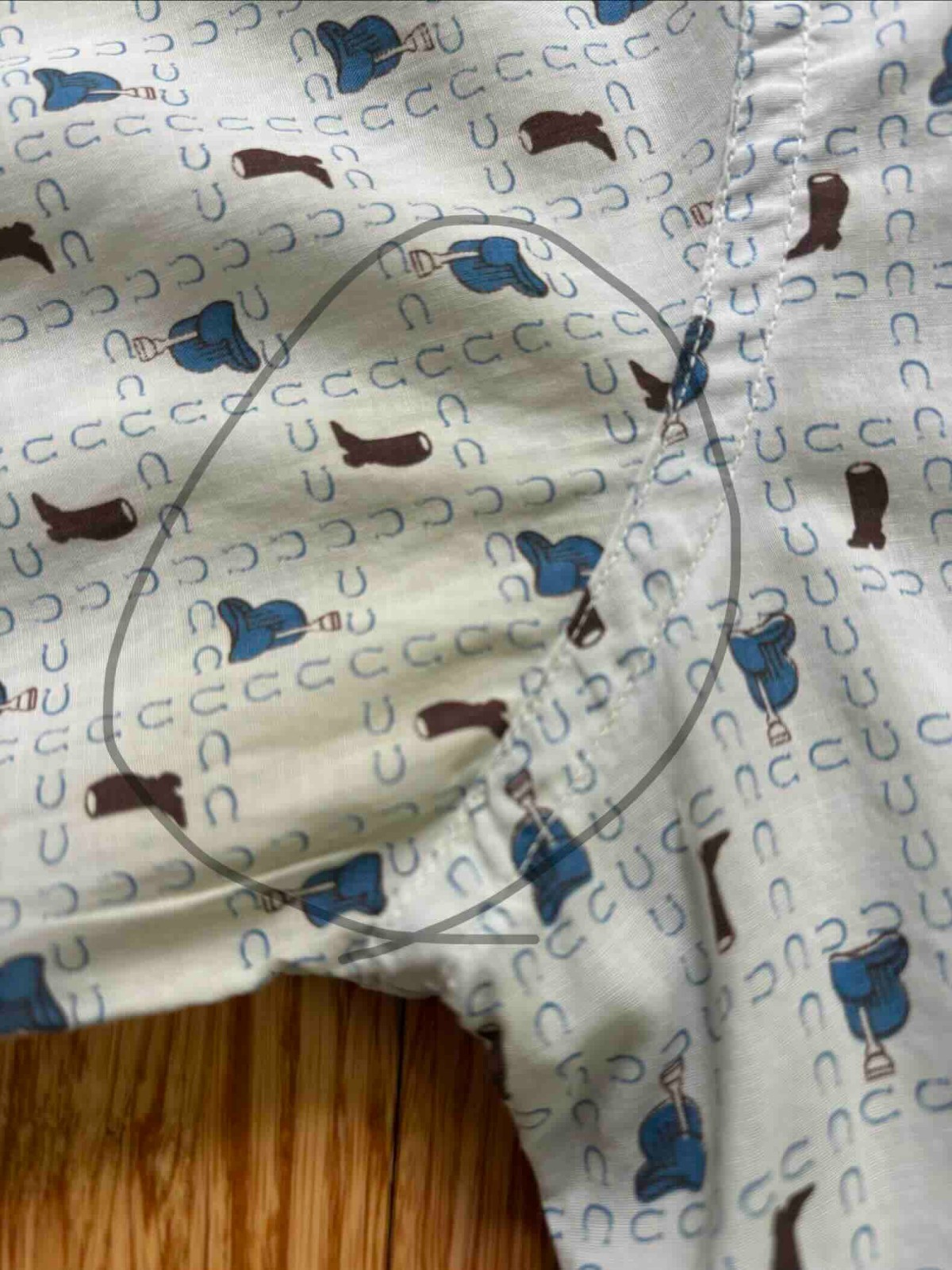 Vintage Ratcatcher Classics Western Shirt Horseshoes Boots Flawed S/M