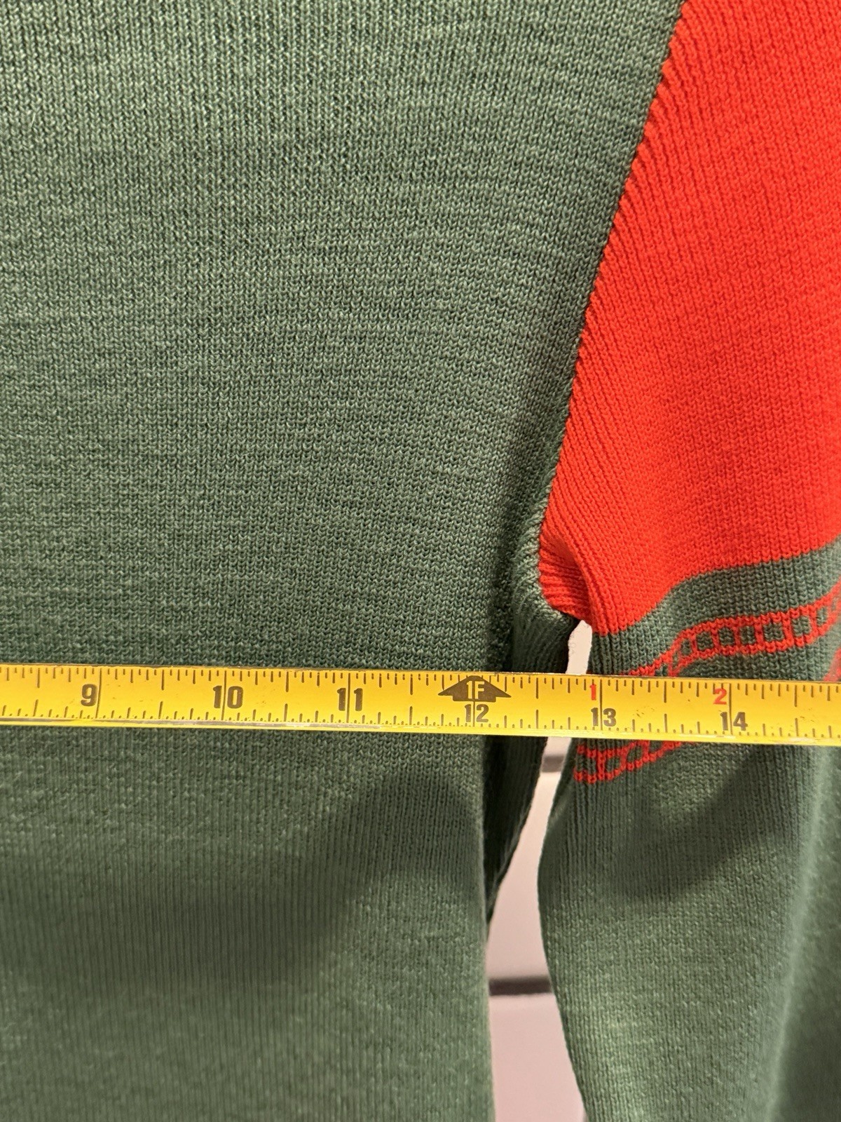 Vintage Gino Paoli Ski Sweater Red Green Excellent Condition Size S