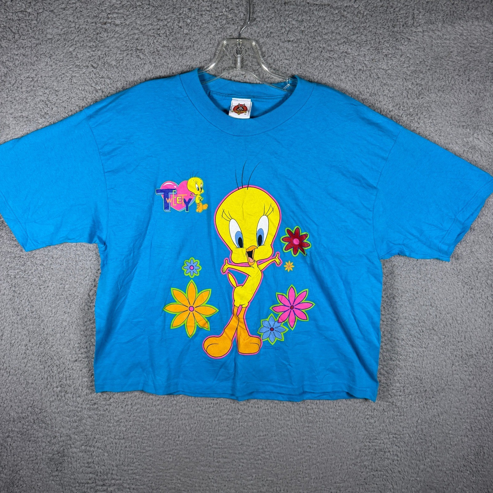 Vintage 1997 Looney Tunes Tweety Bird Graphic T-Shirt Blue Jerry Leigh Large