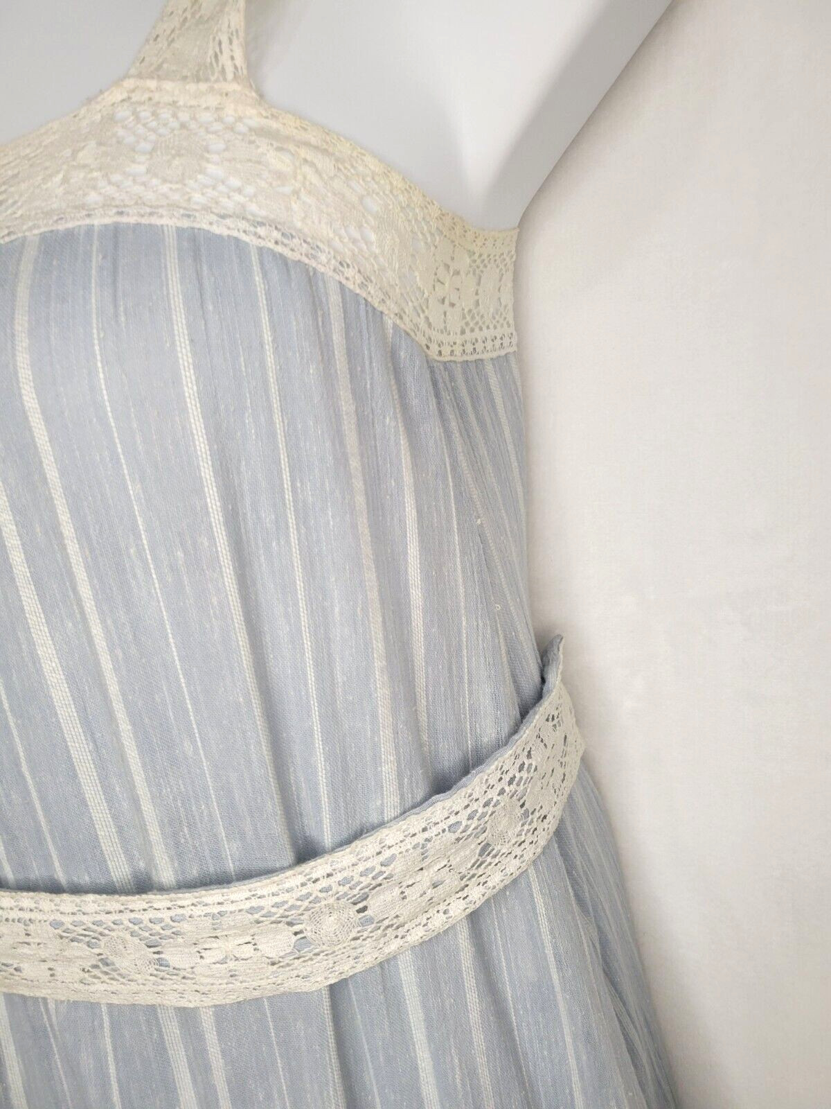 VTG 70’s Blue Tiered Prairie Maxi Dress Trivia By Charm Cottage See Measurements