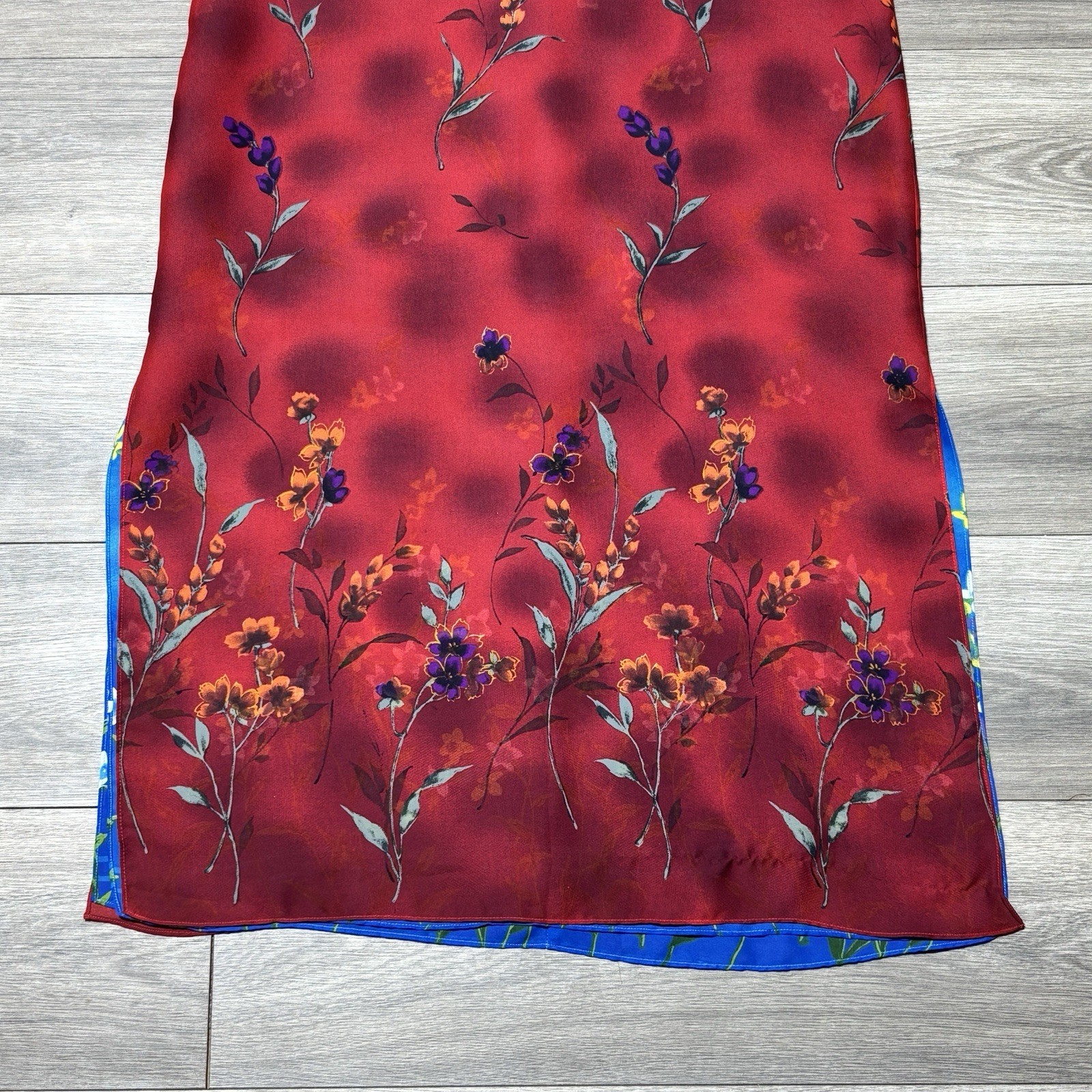 Vintage Impressions of California Reversible Floral Dress Red Blue Women’s M