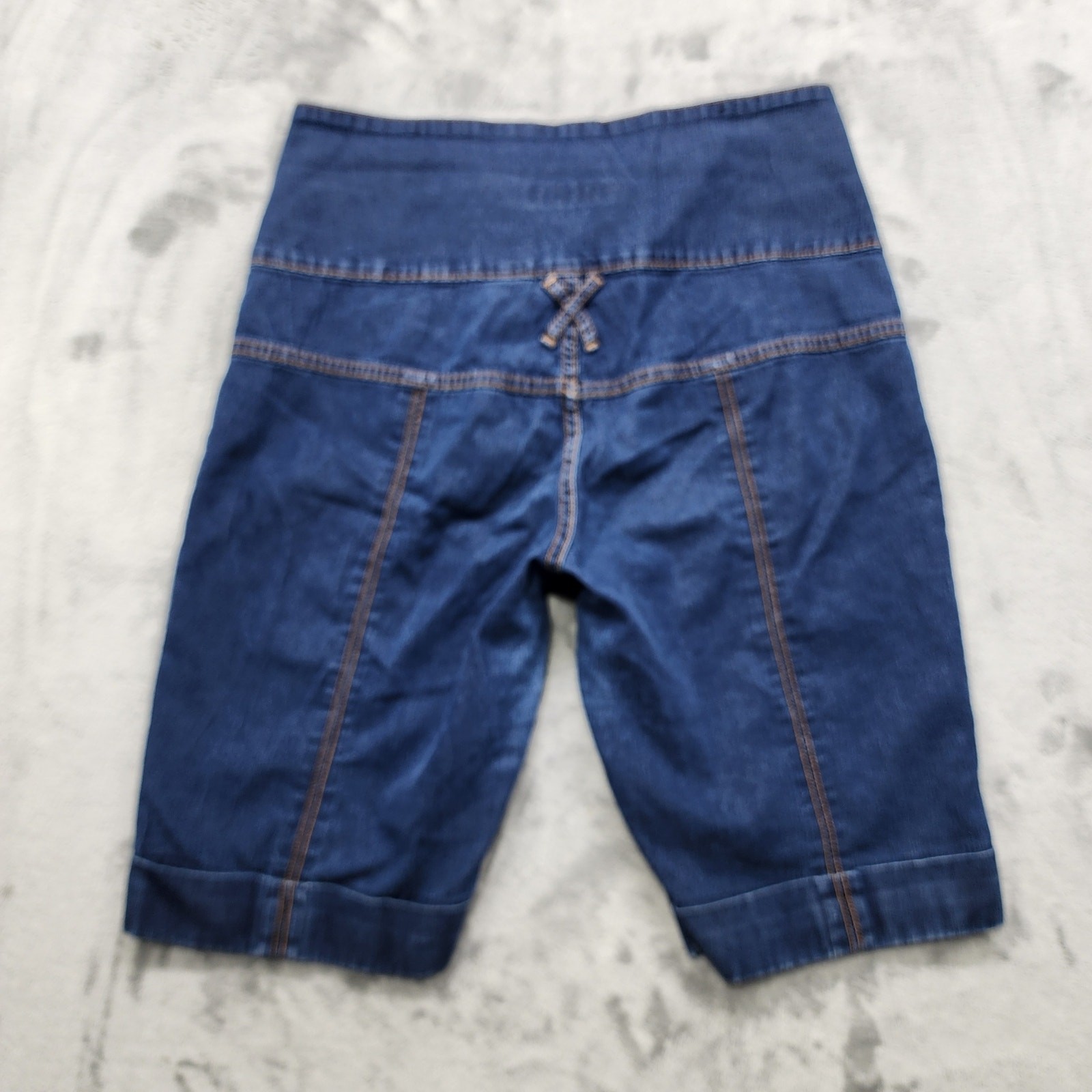 Vintage Y2K Crest Jeans Shorts Womens 13/14 Blue Ultra High Rise Sailor Nautical