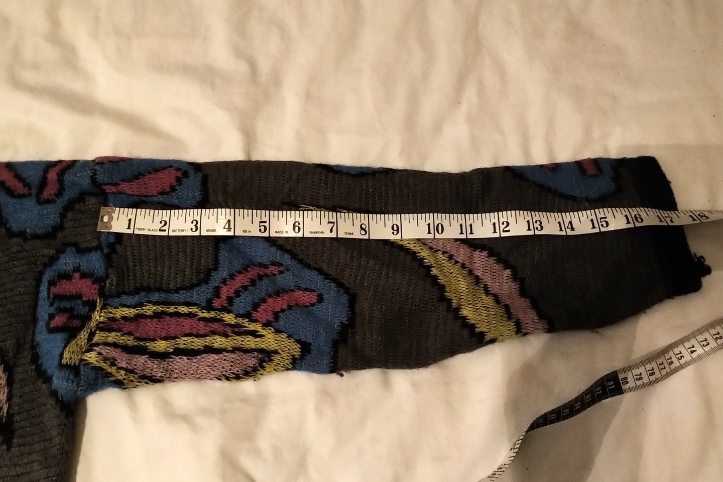 VINTAGE 1980S ESPRIT FLORAL PRINT WOOL SWEATER GREY BLACK BLUE SIZE M MEDIUM