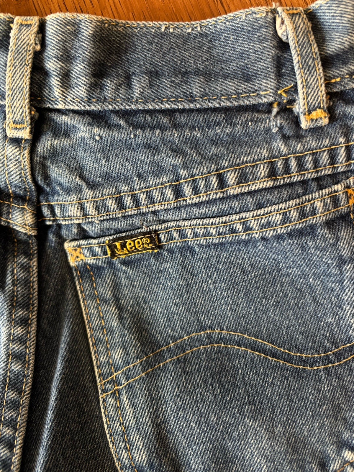 Vintage Union Made Women’s LEE High Waisted Med Wash Straight Sz Jr 5 1970s-80s