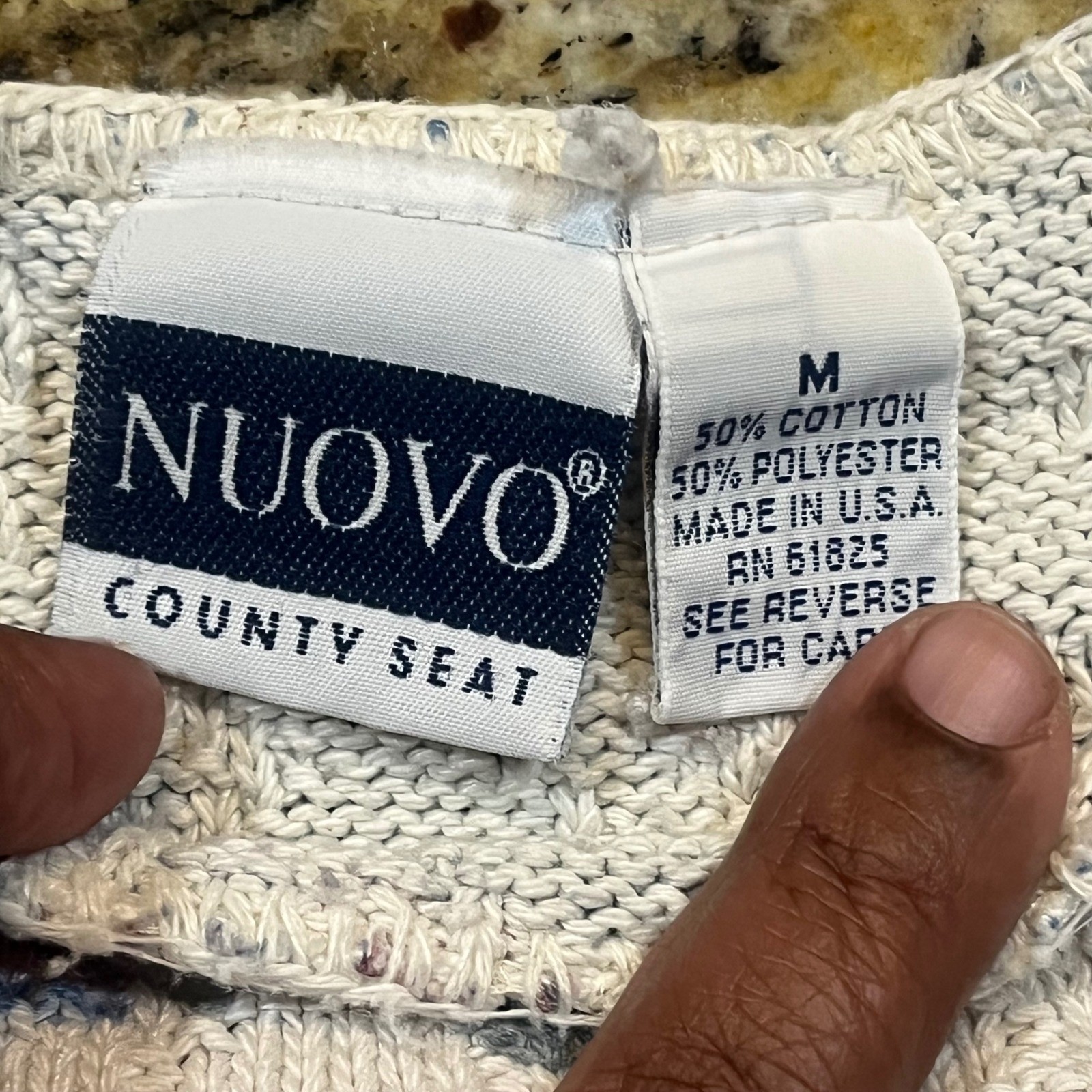 Vintage Nuovo County Seat Floral Knit Sweater Womens Medium Made in USA