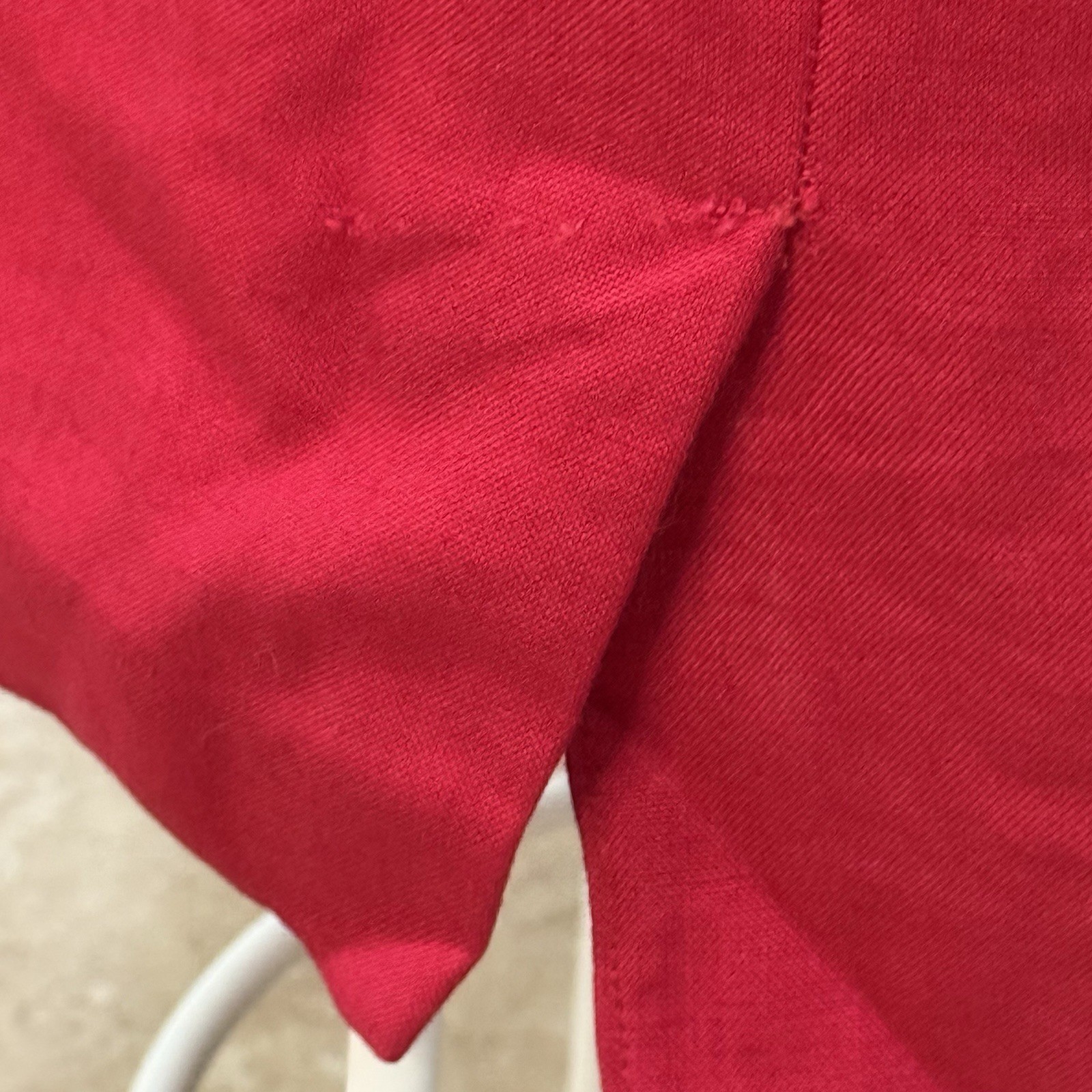 Vintage Kathryn Conover Sz 1 Red Apron Front Dress Strappy Back Pocket Cocktail