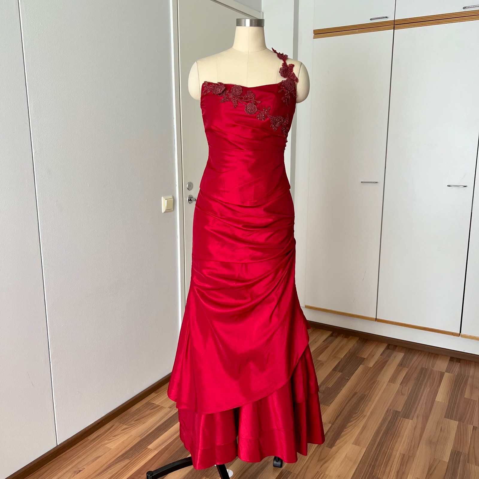Y2K Two Piece Red Corset Top & Maxi Skirt Outfit Set Retro Party Cocktail Retro
