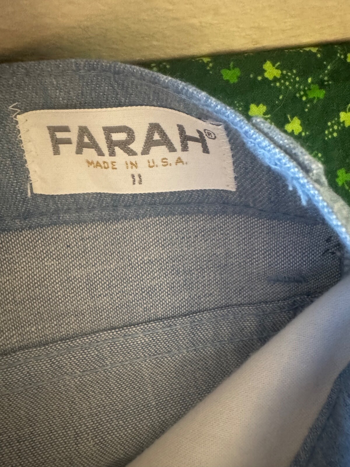 Vtg 1970s FARAH Flared Bell Bottom Polyester Slacks Pants Disco Navy Blue