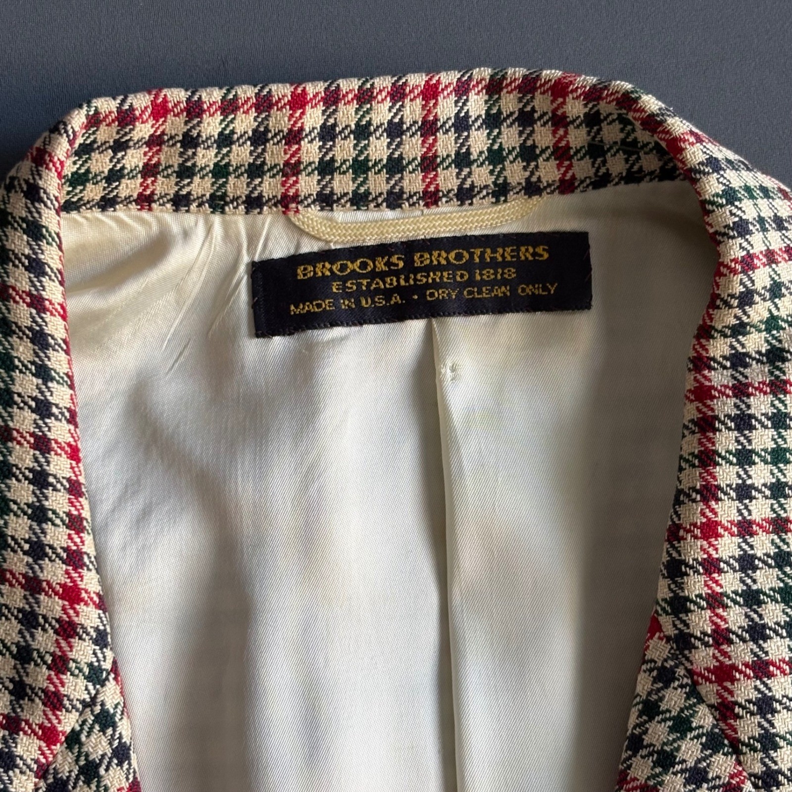 2 Pcs Brooks Brothers Skirt Suit – Houndstooth | Silk Wool | Blazer 10 Skirt 12