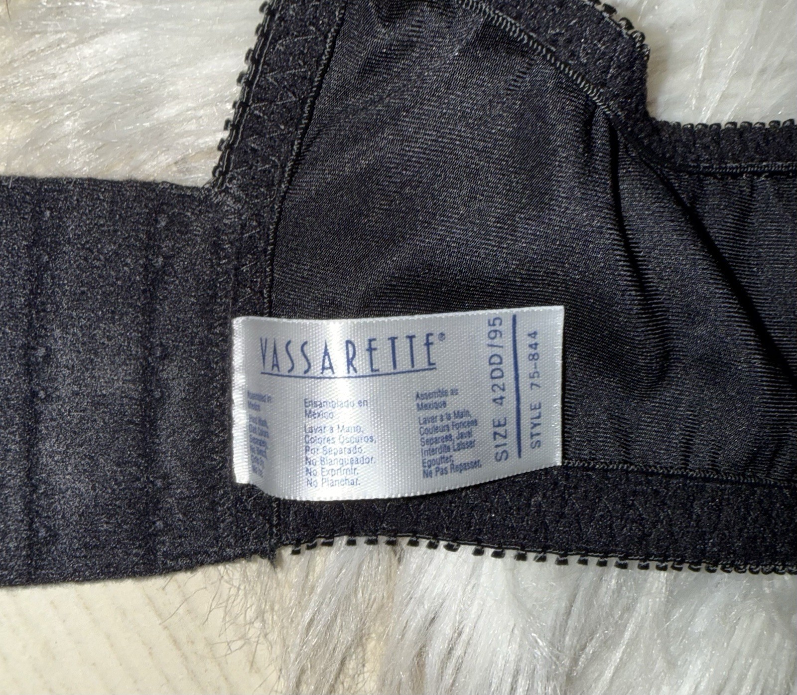 Vintage Vtg Vassarette 75-844 Second Skin Satin Bra UW Womens 42DD Black New Nwt