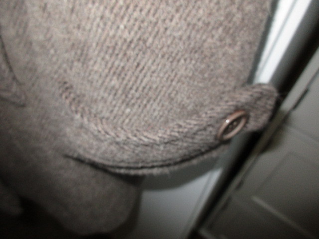 ALPACA SUPERFINE BROWN BUTTON UP COAT Condor Tips Women’s Small Medium Maglia