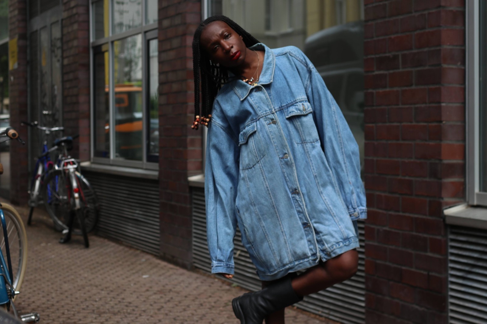 Vintage 90s Denim Jacket Oversized Denim Jacket Light Blue Streetwear Boyfriend XL