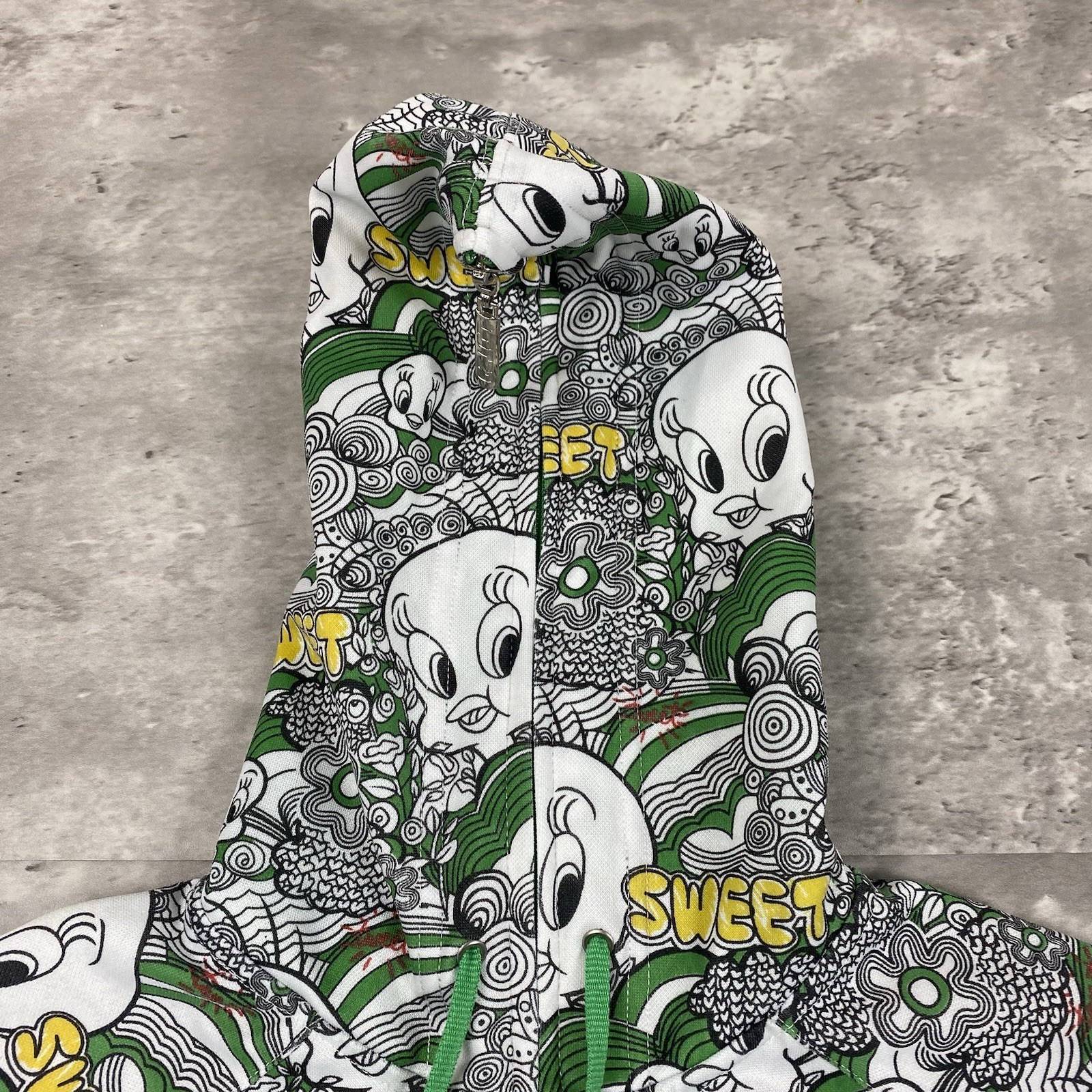 vintage LOT 29 TWEETY BIRD crop zip up hoodie Womens S y2k 2000s Looney Tunes