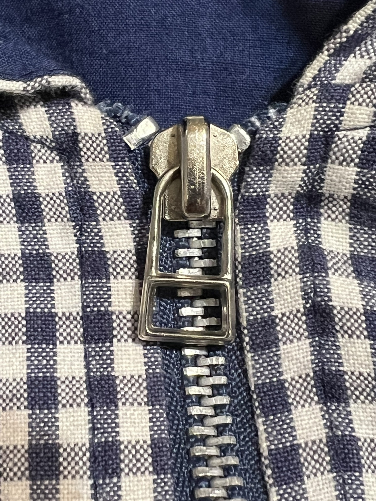 Vintage Krazy Kat Blue Check Top With Hood Kangaroo Pocket Sz Large