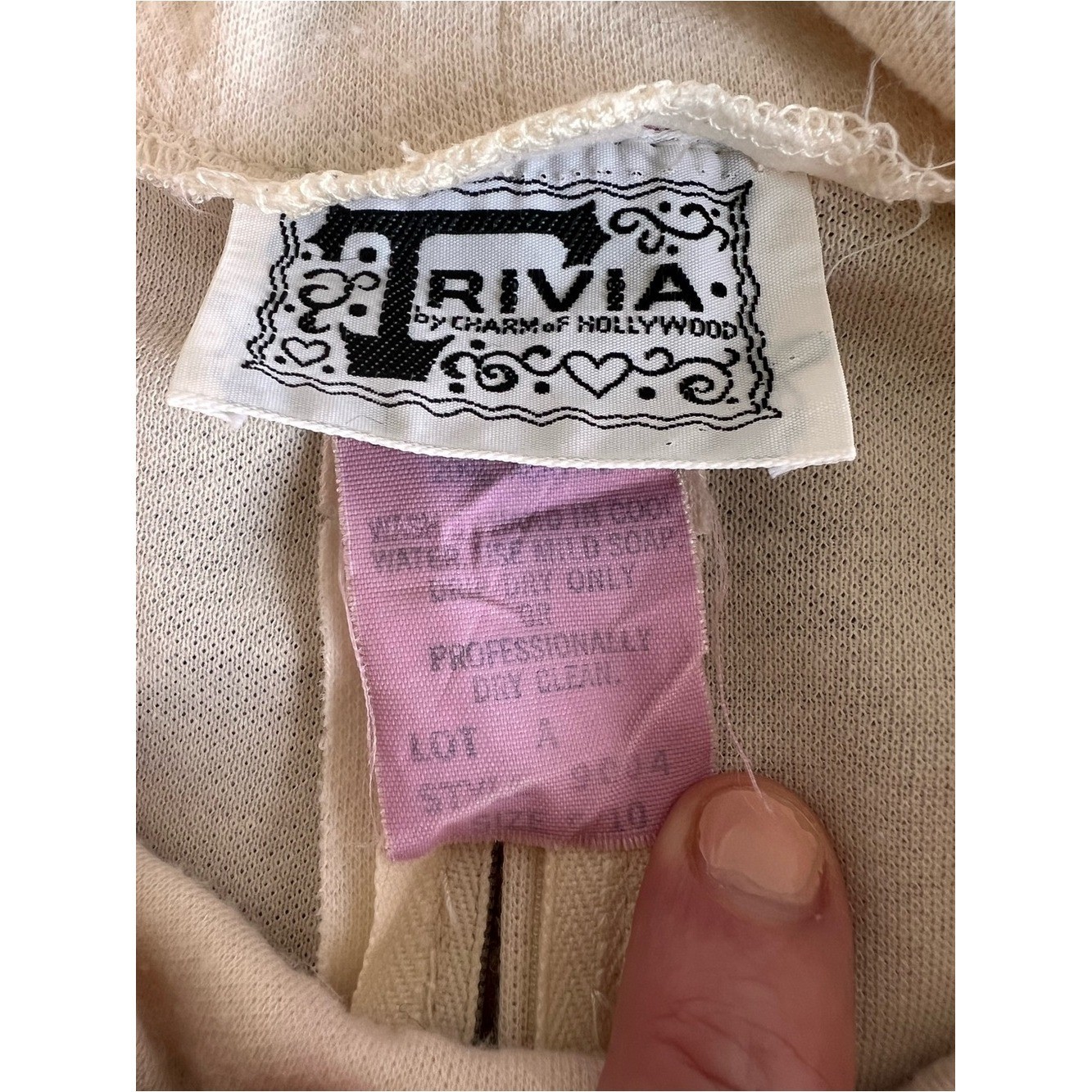 VTG TRIVIA by Charm of Hollywood Ivory Prairie Cottagecore Dress Lace 9/10 Boho