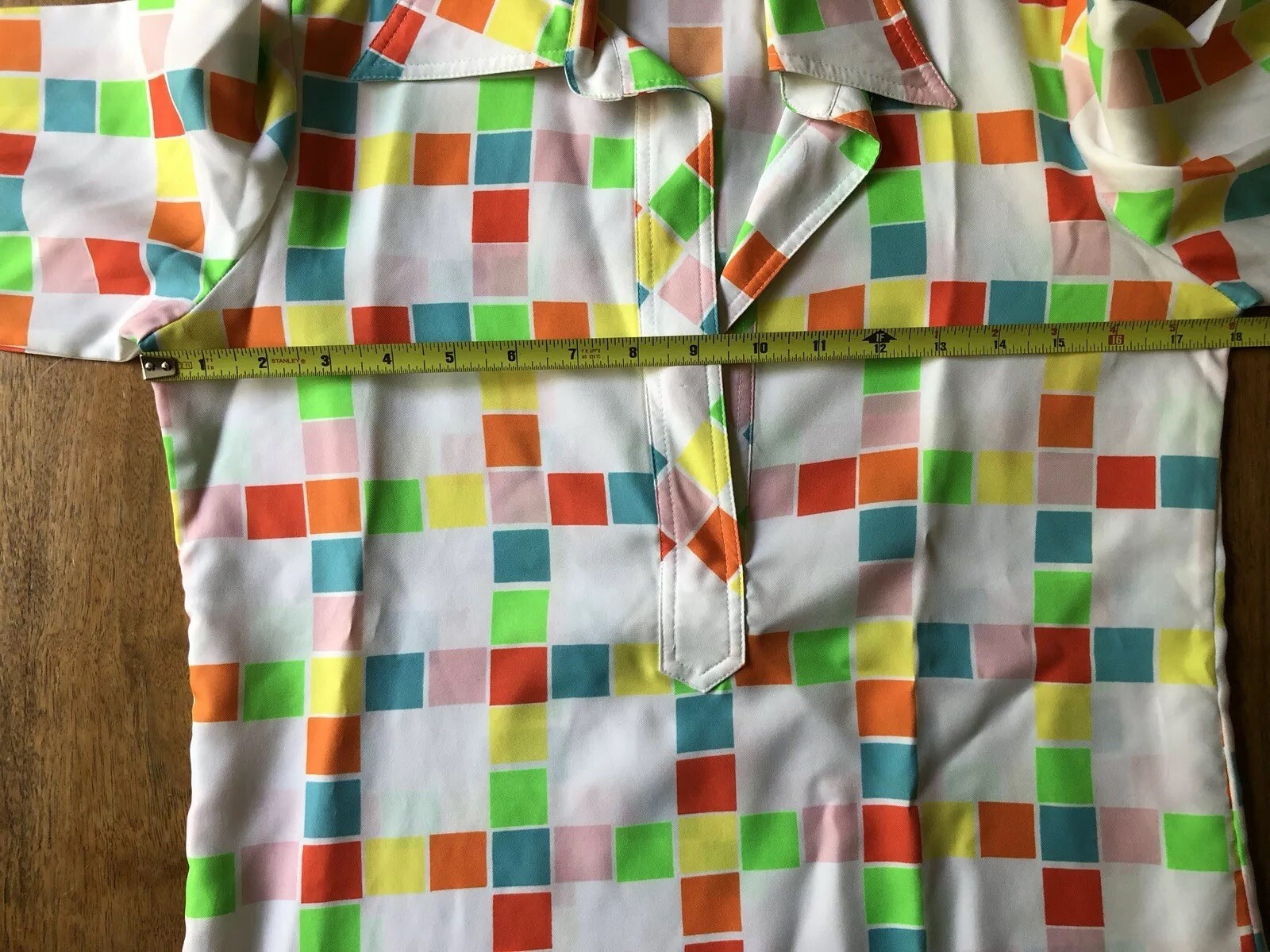 King James of California Shirt Women’s 6 Vintage Geometric Print Bonwit Teller