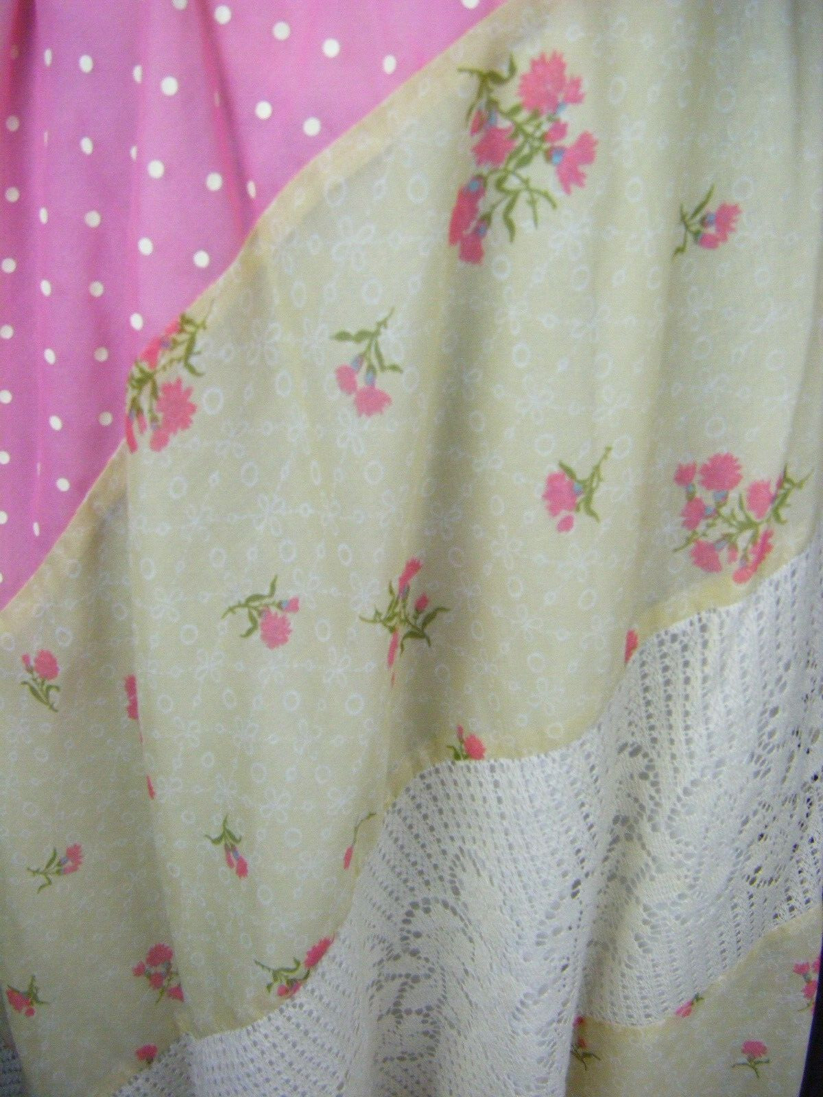 CHESSA DAVIS Vtg 70s Ivory/Pink Romantic Blouse Belt & Skirt-Bust 45/Waist 25-30