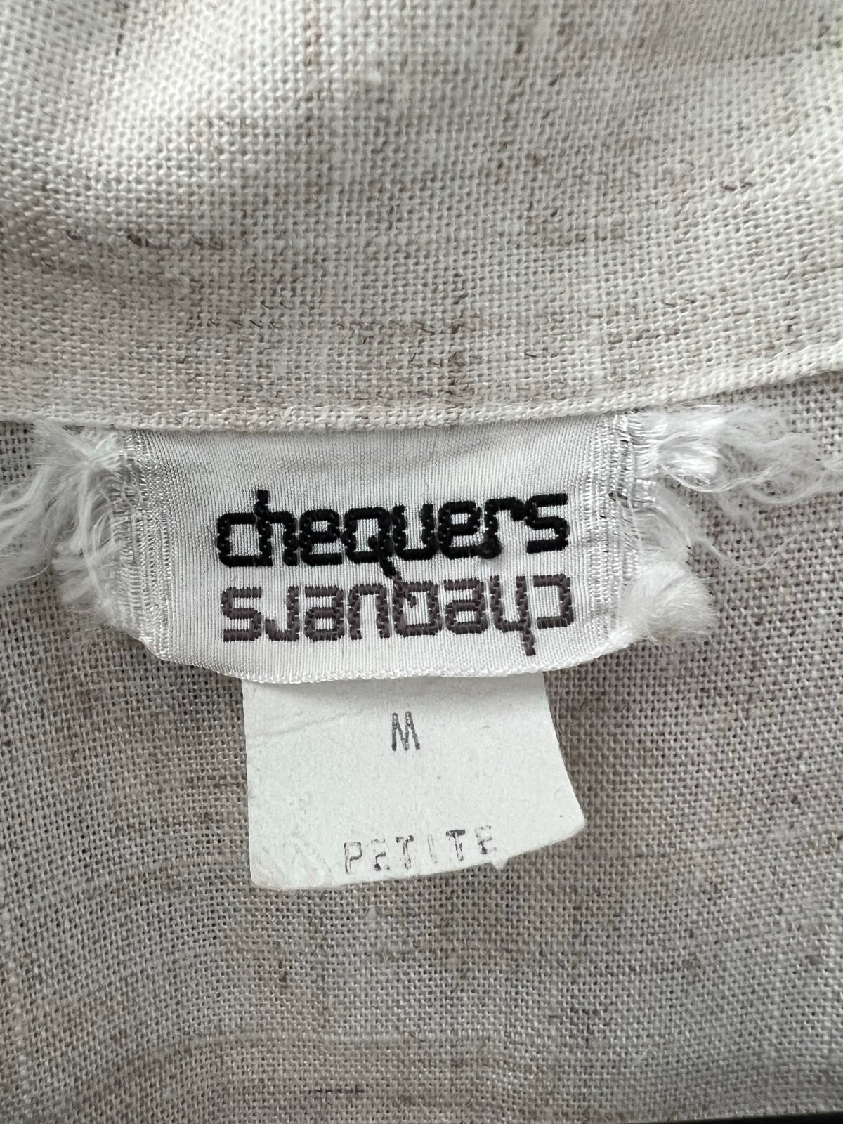 Vintage 70s Light Beige Oversized Thin Casual 3/4 Sleeve Open Blazer Jacket S