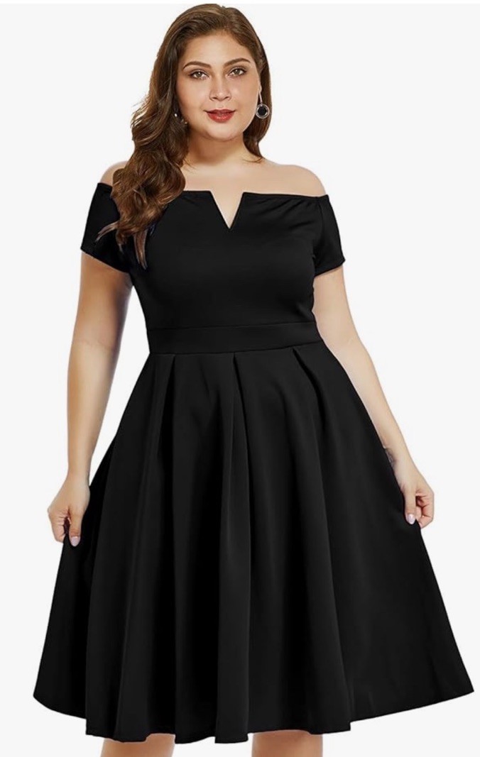 LALAGEN Women’s Plus Size Vintage 1950s Party Cocktail Wedding Swing Midi Dress