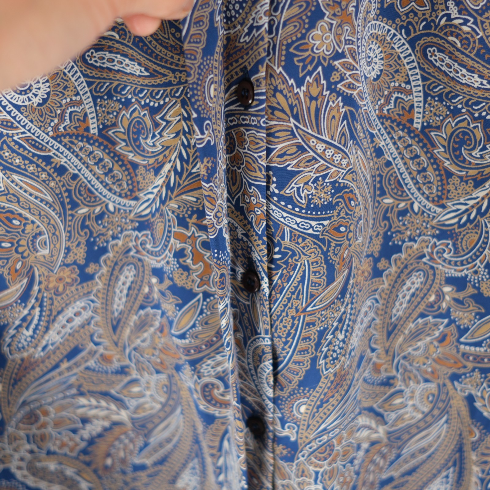 VTG Country Sophisticates Pendleton Paisley Blouse Mock Neck Women’s Size L EU