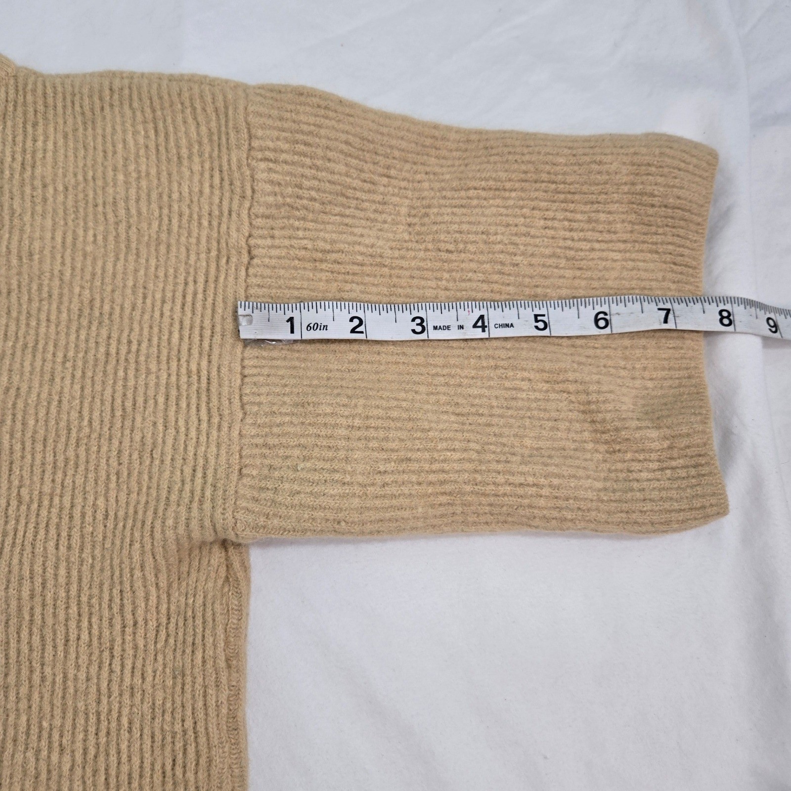 Vintage Loubella Made in Italy Angora Wool Blend Ribbed Sweater Short Sleeve S