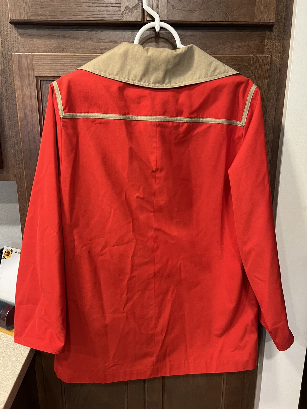 Vintage 70’s Bonnie Cashin Weatherwear Russ Taylor Raincoat Zip Pockets Red