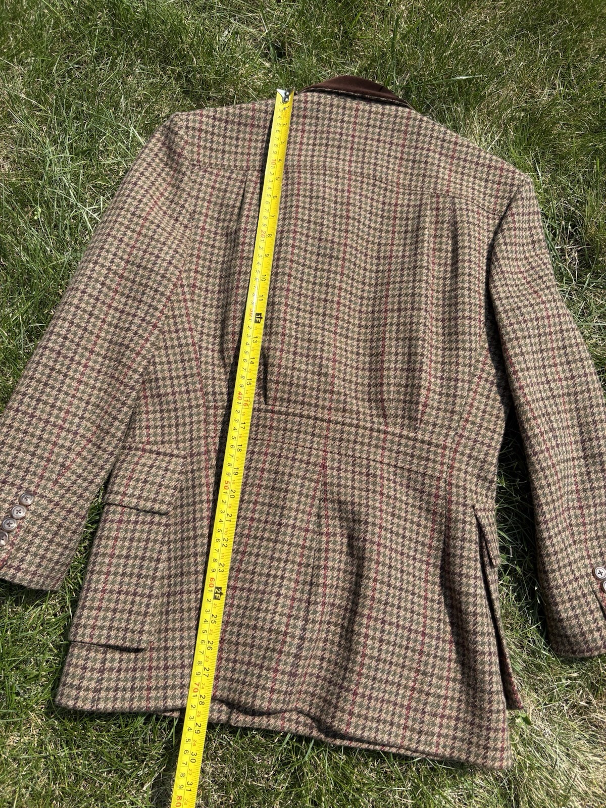 Vintage Ralph Lauren Womens Brown Plaid Wool Tweed Blazer/Jacket • Size 8