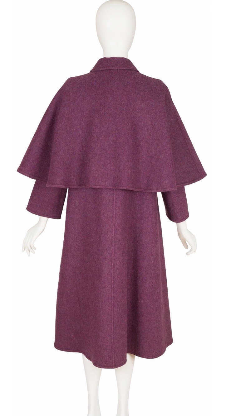 Vintage Wool Plum Cape Coat