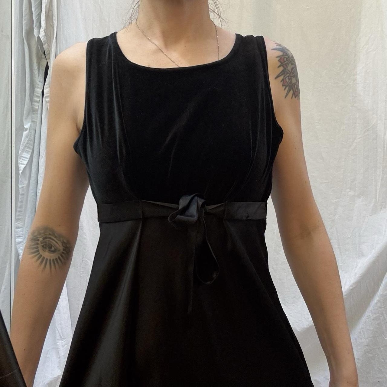Black Velvet And Satin Maxi Dress By CDC Vintage 90s Size S/M Whimsygoth Witchy