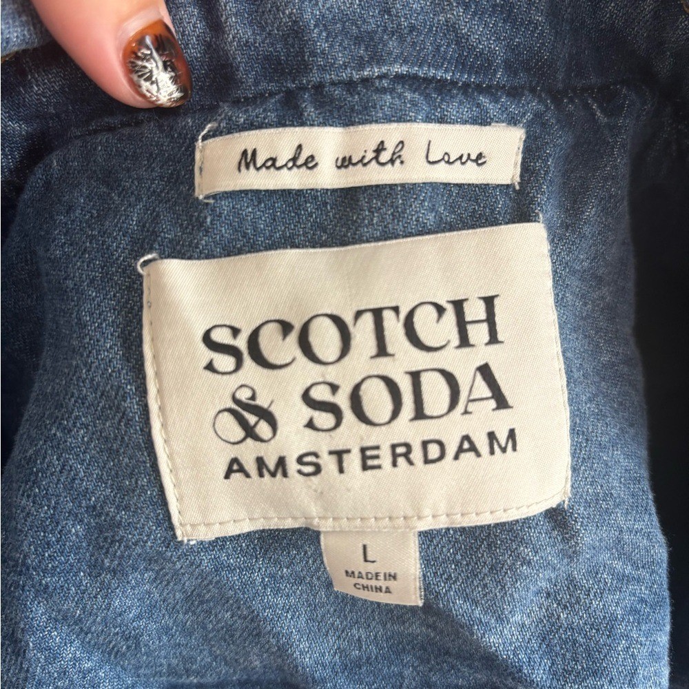 Scotch & Soda Amsterdam Short Denim Trench Jacket NWT Size Large