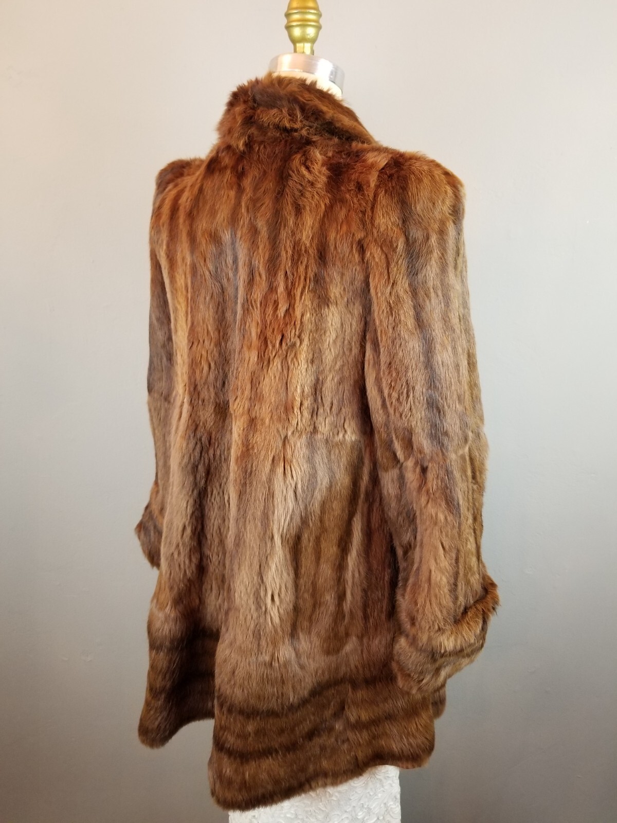 Vintage 1930’s Beautiful Brown Mink Stroller Coat w/Pockets & Embroidered Lining