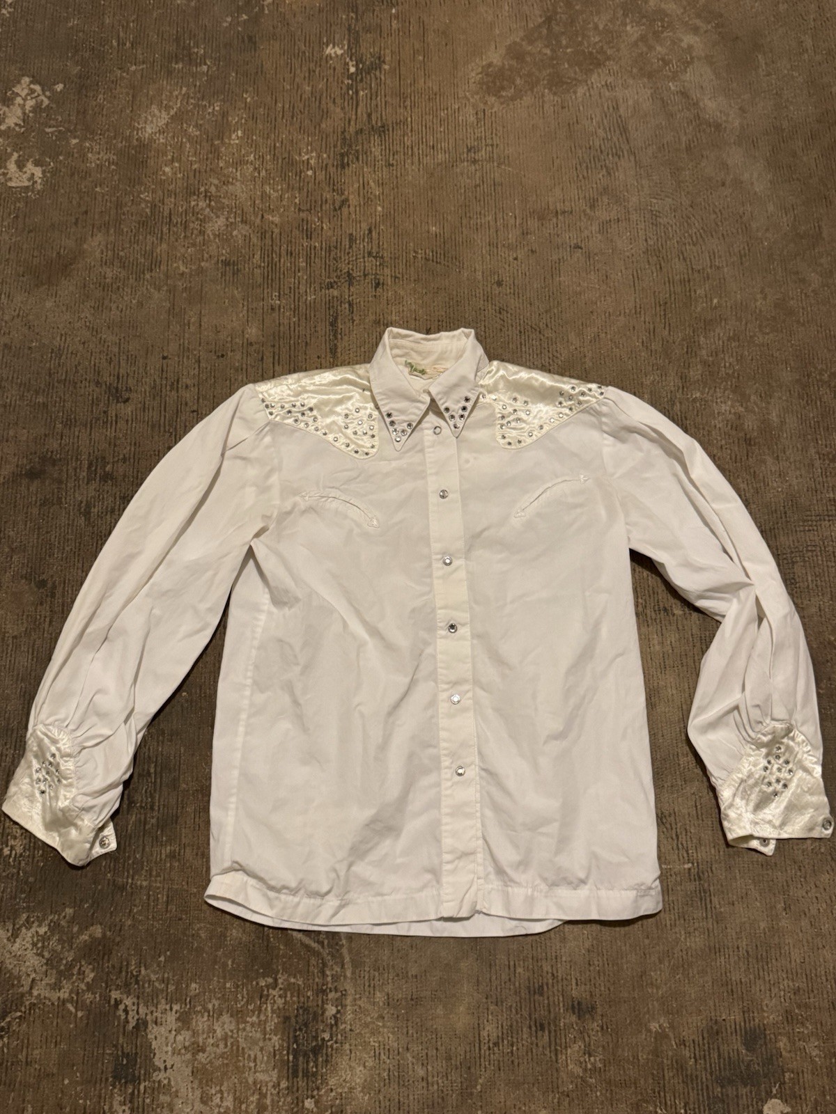 Bonnie Strauss Vintage Western Blouse Sz 4 Rhinestone Missing Stones Rodeo