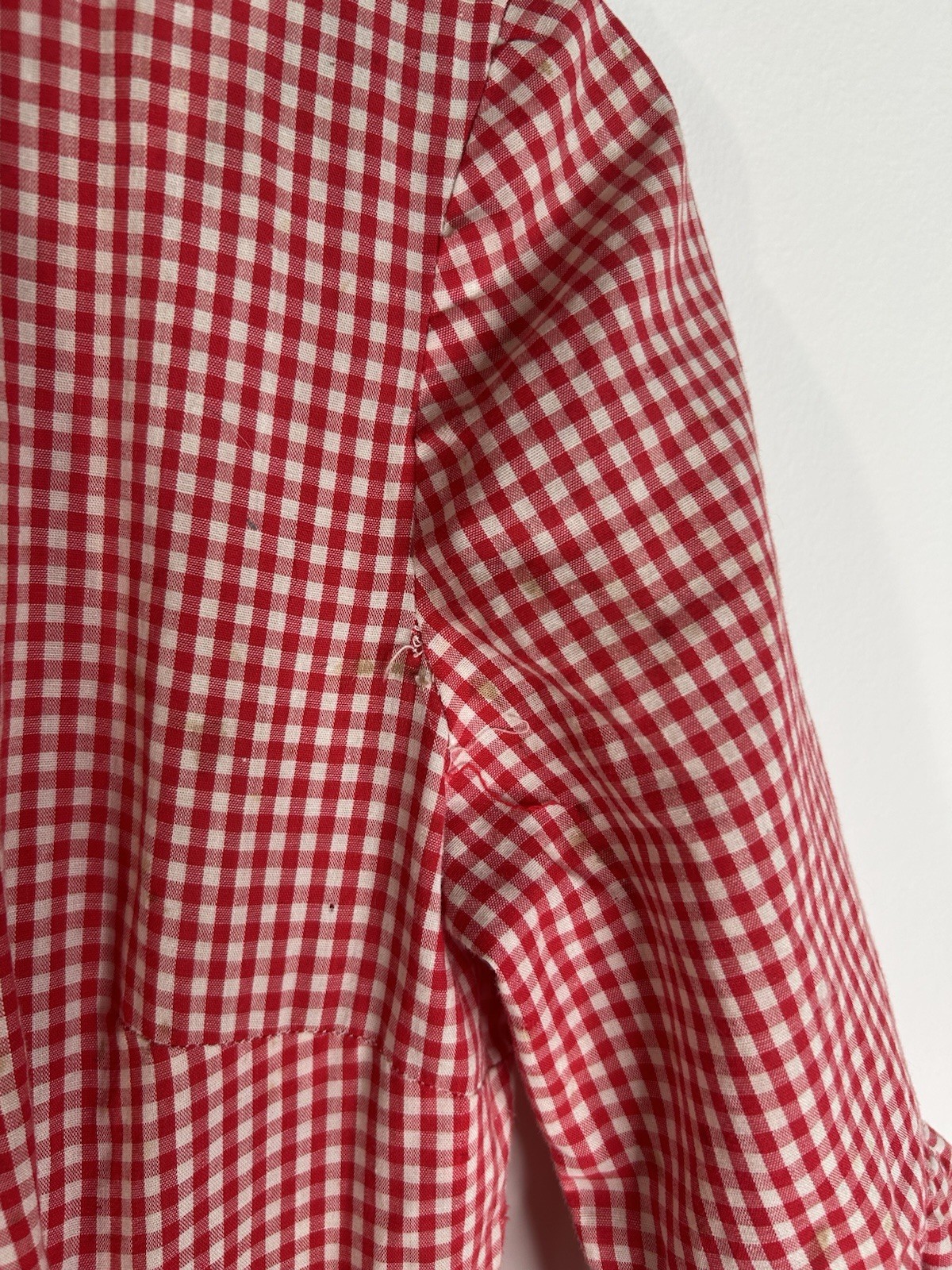 Vintage 1970’s Dress Women’s Red Gingham Western Cowgirl Prarie