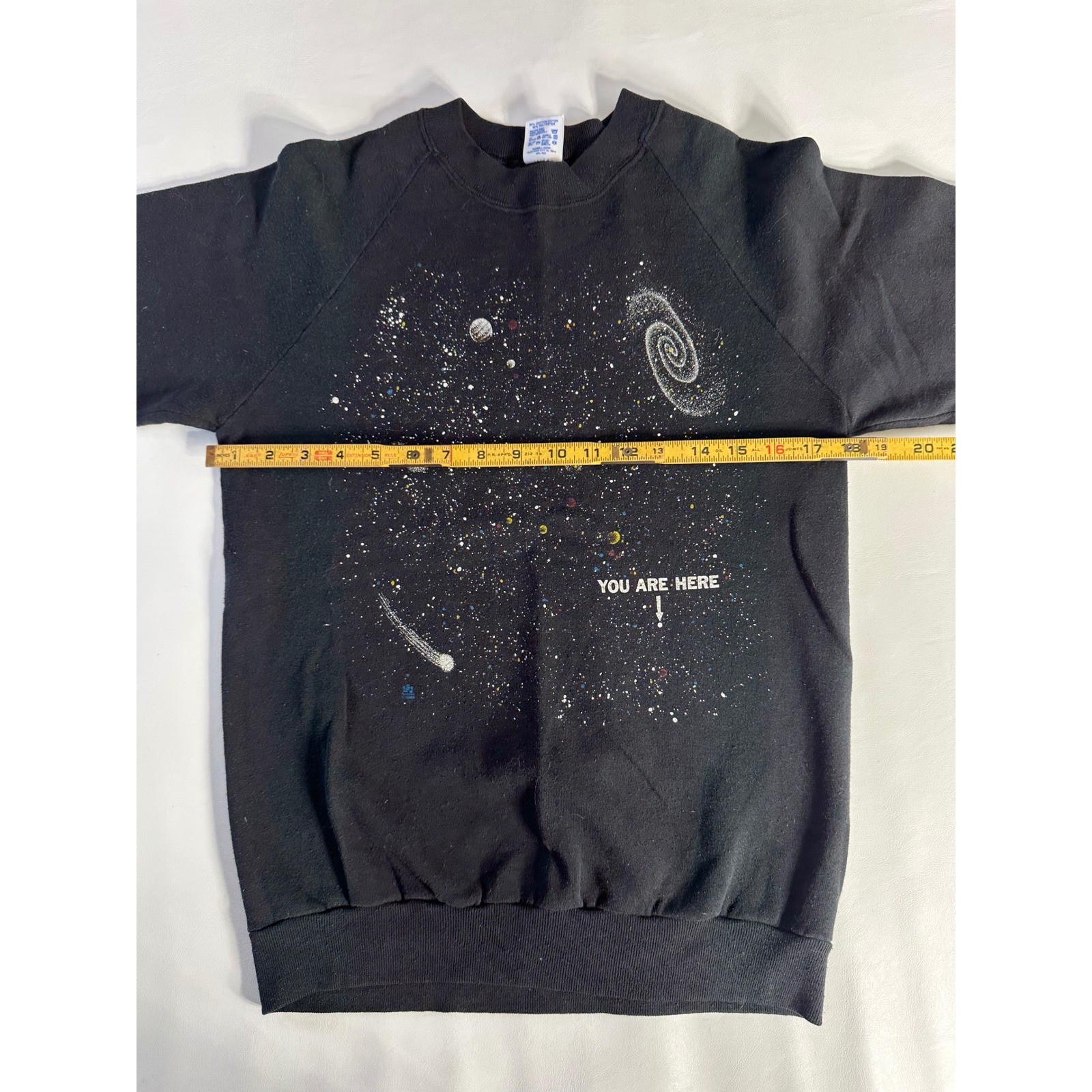 Vintage Universe Milky Way Galaxy You Are Here Space Sweatshirt Black USA M