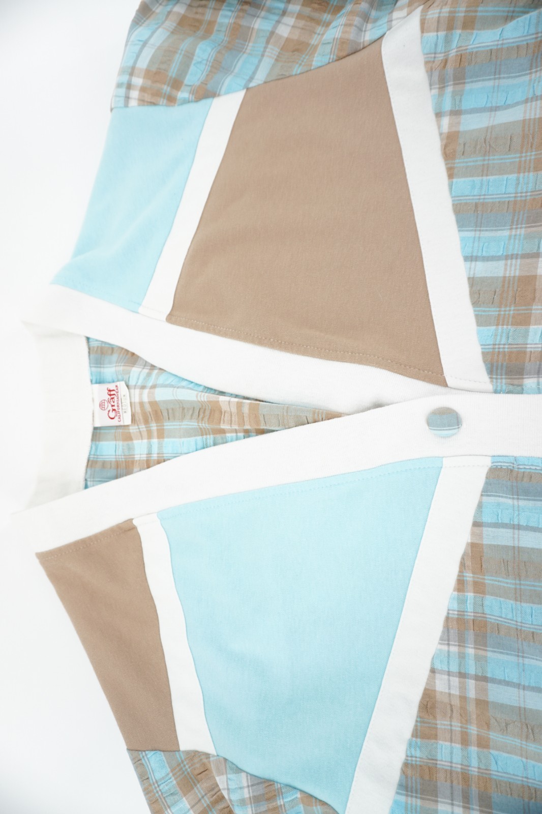 Vintage Graff California Wear Cardigan Light Jacket Blue Brown Plaid Women’s Med