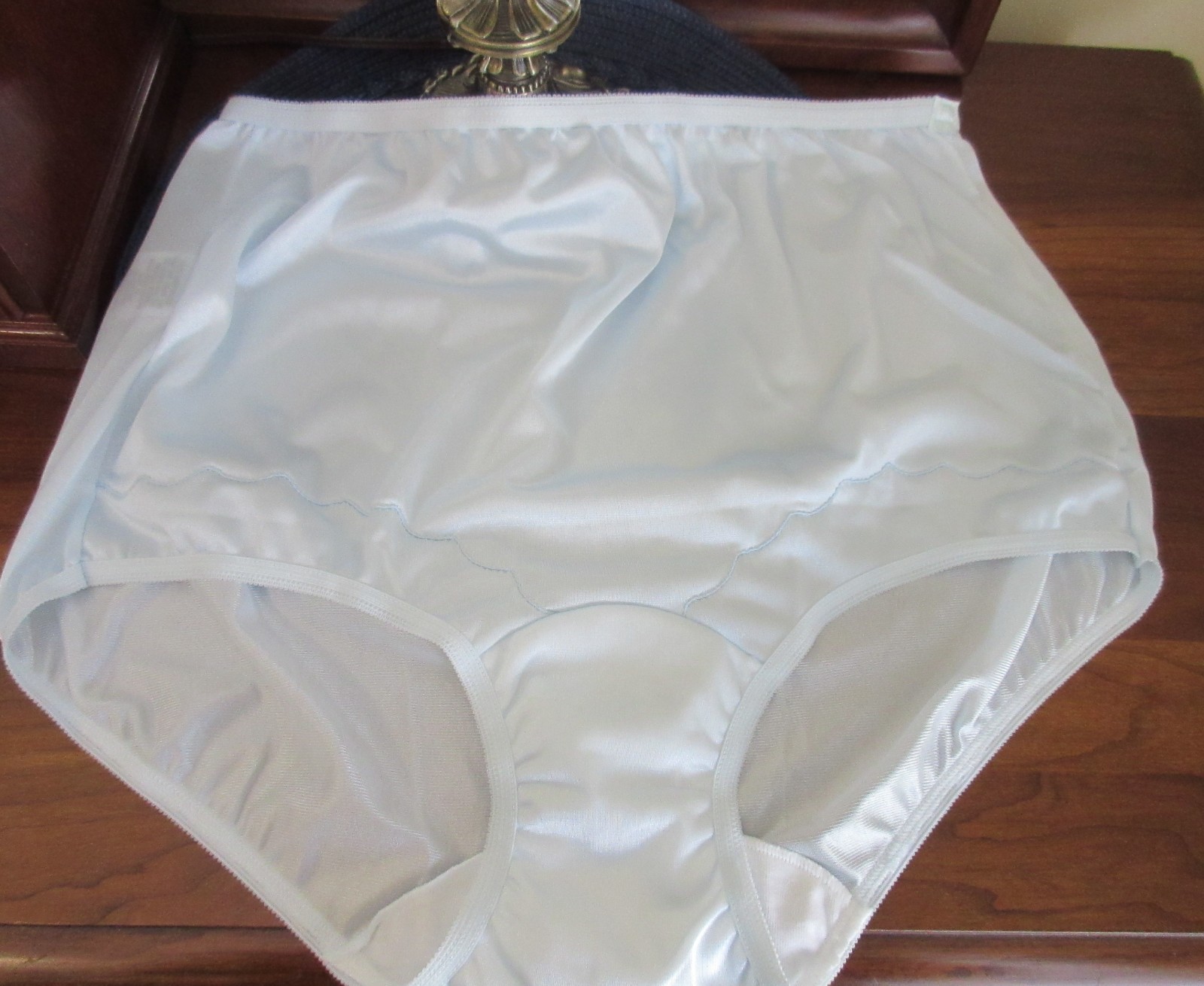 NOS DIXIE BELLE BLUE SISSY hi waist GRANNY pillow ta EMBROIDERY panties sz 9/2XL