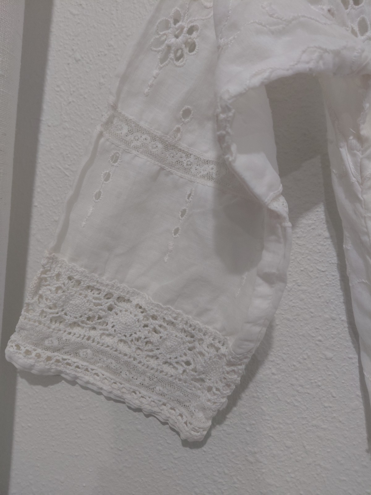 Vintage Edwardian Lace Cotton Lawn Dress Eyelet Details